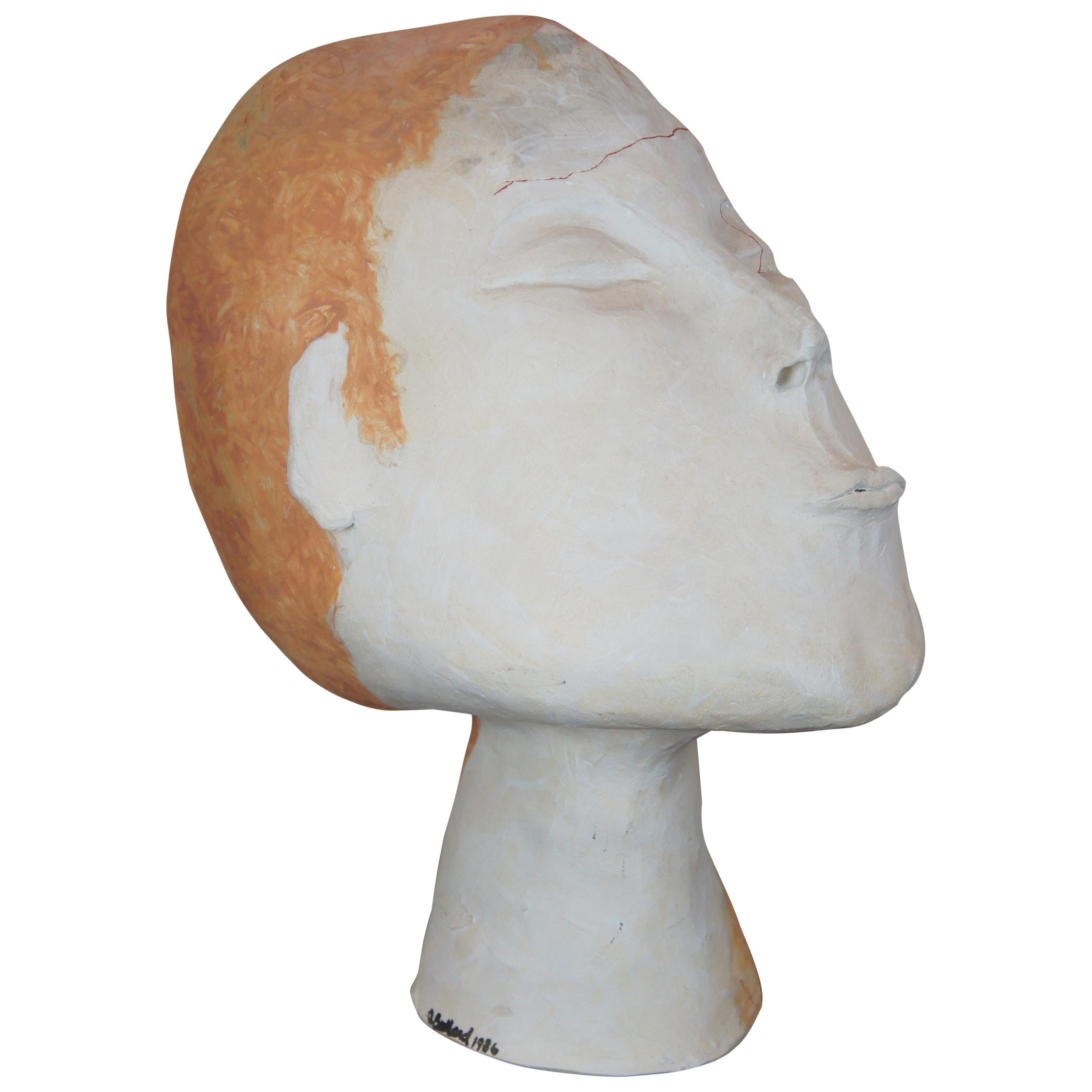 Stress by Deborah Ballard Art Sculpture Figural Head Bust 1986 Contemporary For Sale