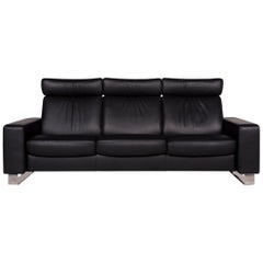 Stressless Arion Designer Leather Sofa Black Three-Seat