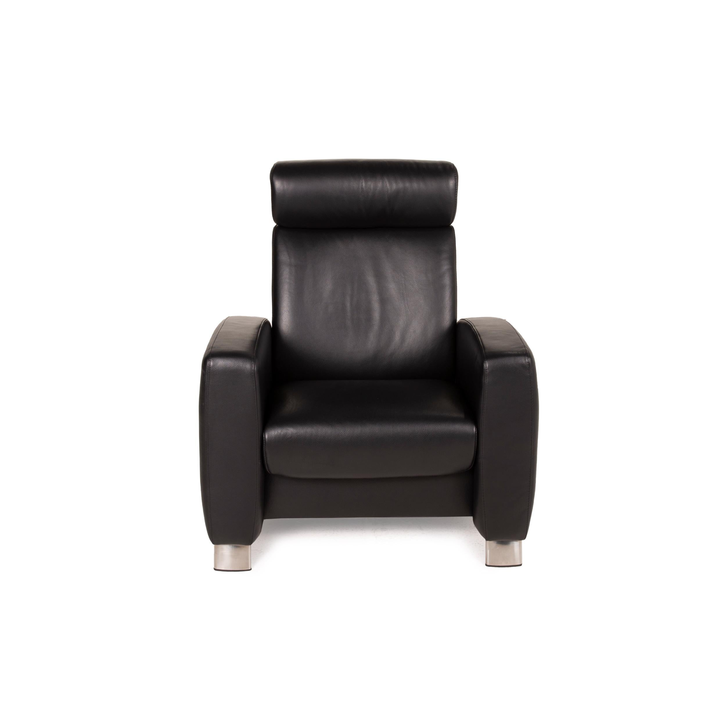 Contemporary Stressless Arion Leather Armchair Black Relax Function For Sale
