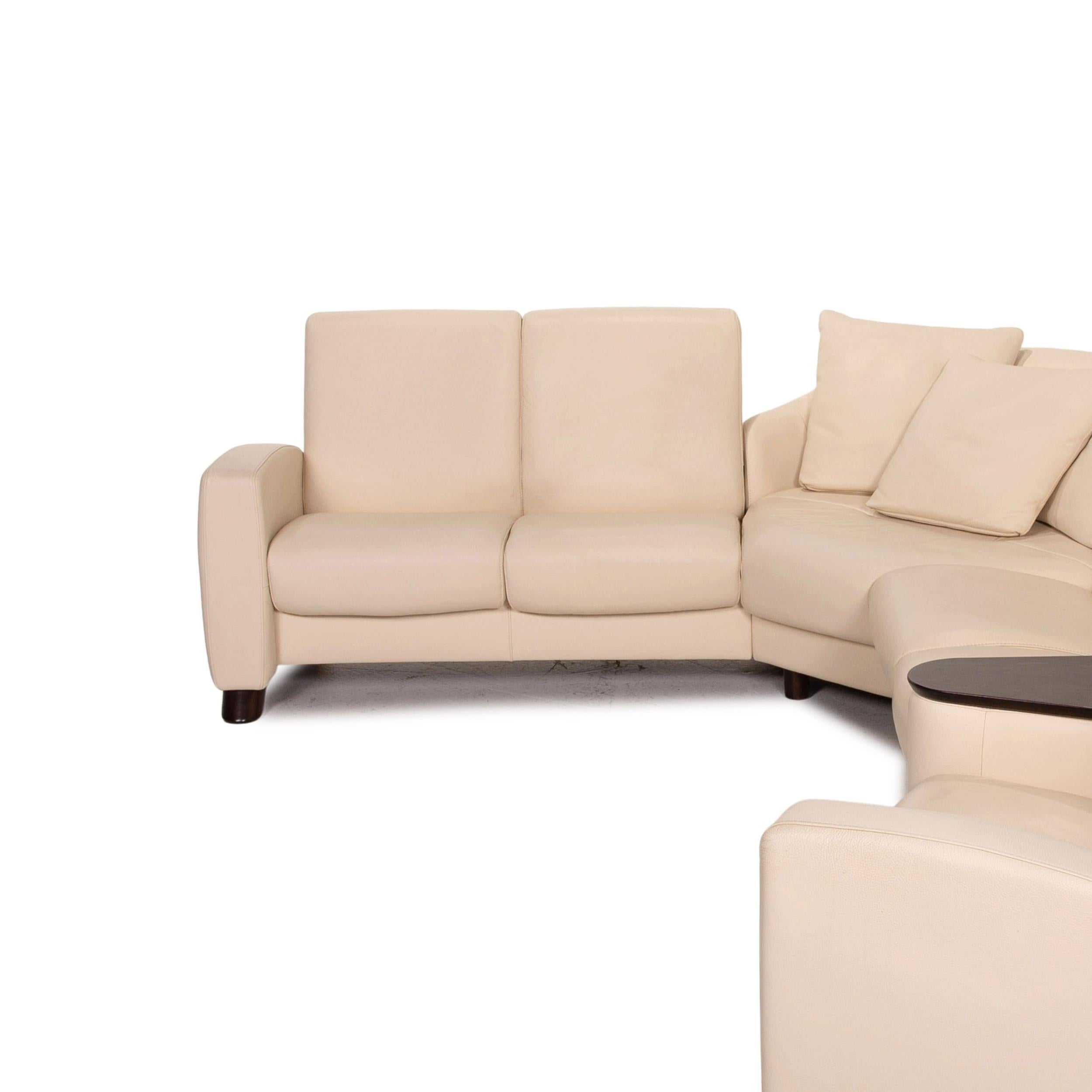 Stressless Arion Leather Corner Sofa Cream Relax Function Sofa Couch For Sale 2