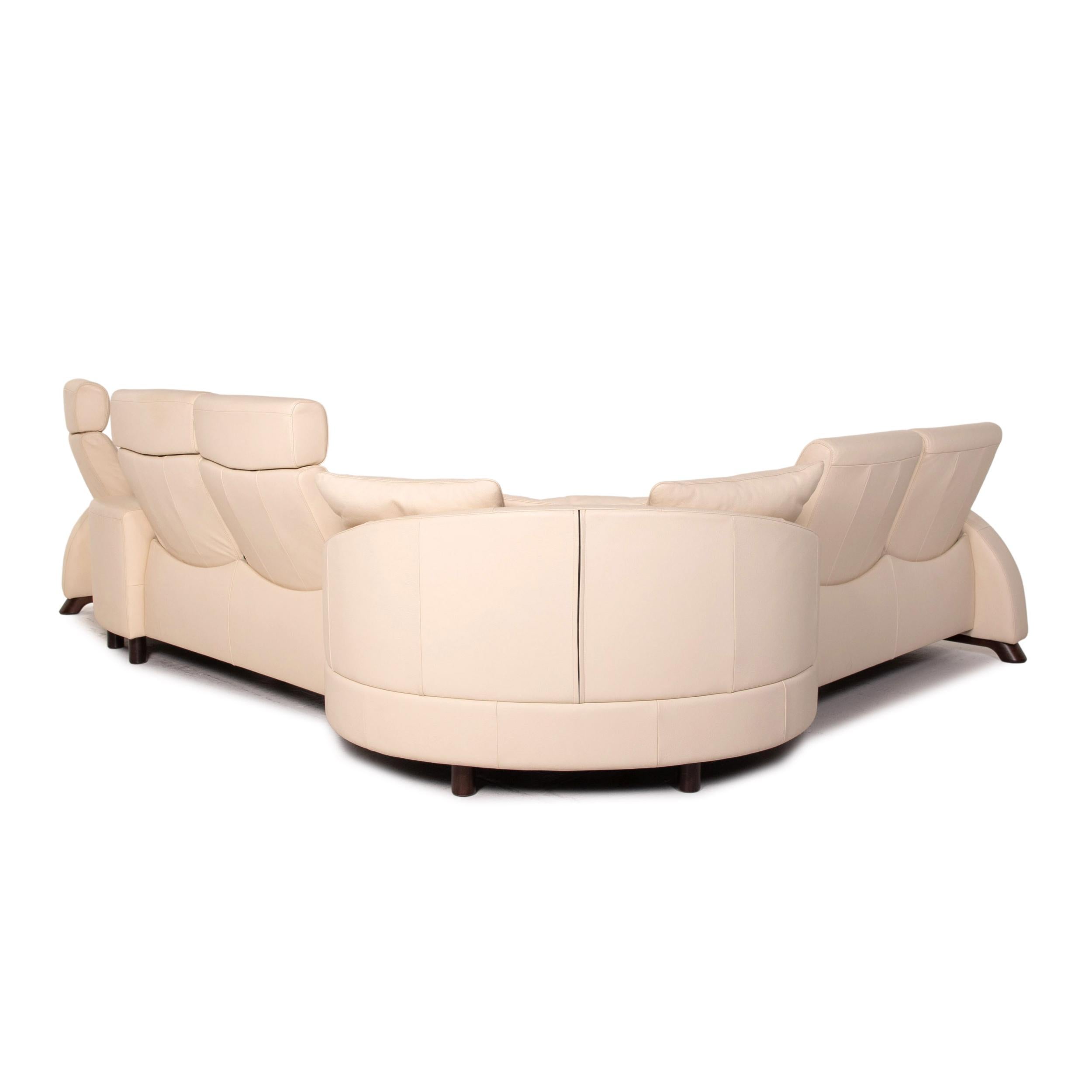 Stressless Arion Leather Corner Sofa Cream Relax Function Sofa Couch For Sale 5