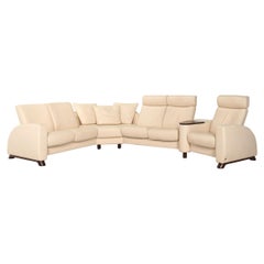 Stressless Arion Leather Corner Sofa Cream Relax Function Sofa Couch
