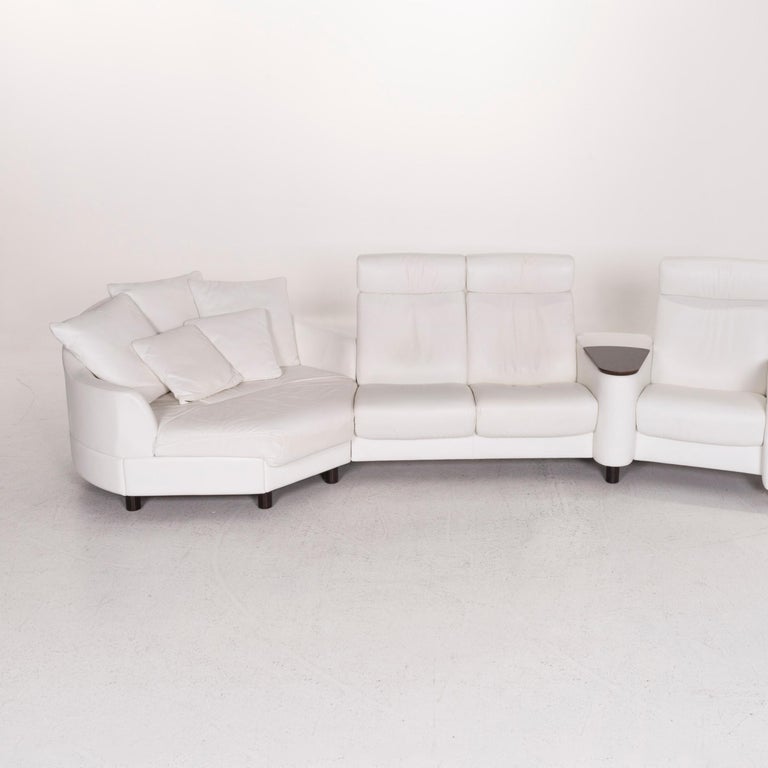 Stressless Arion Leather Corner Sofa White Function Couch at 1stDibs