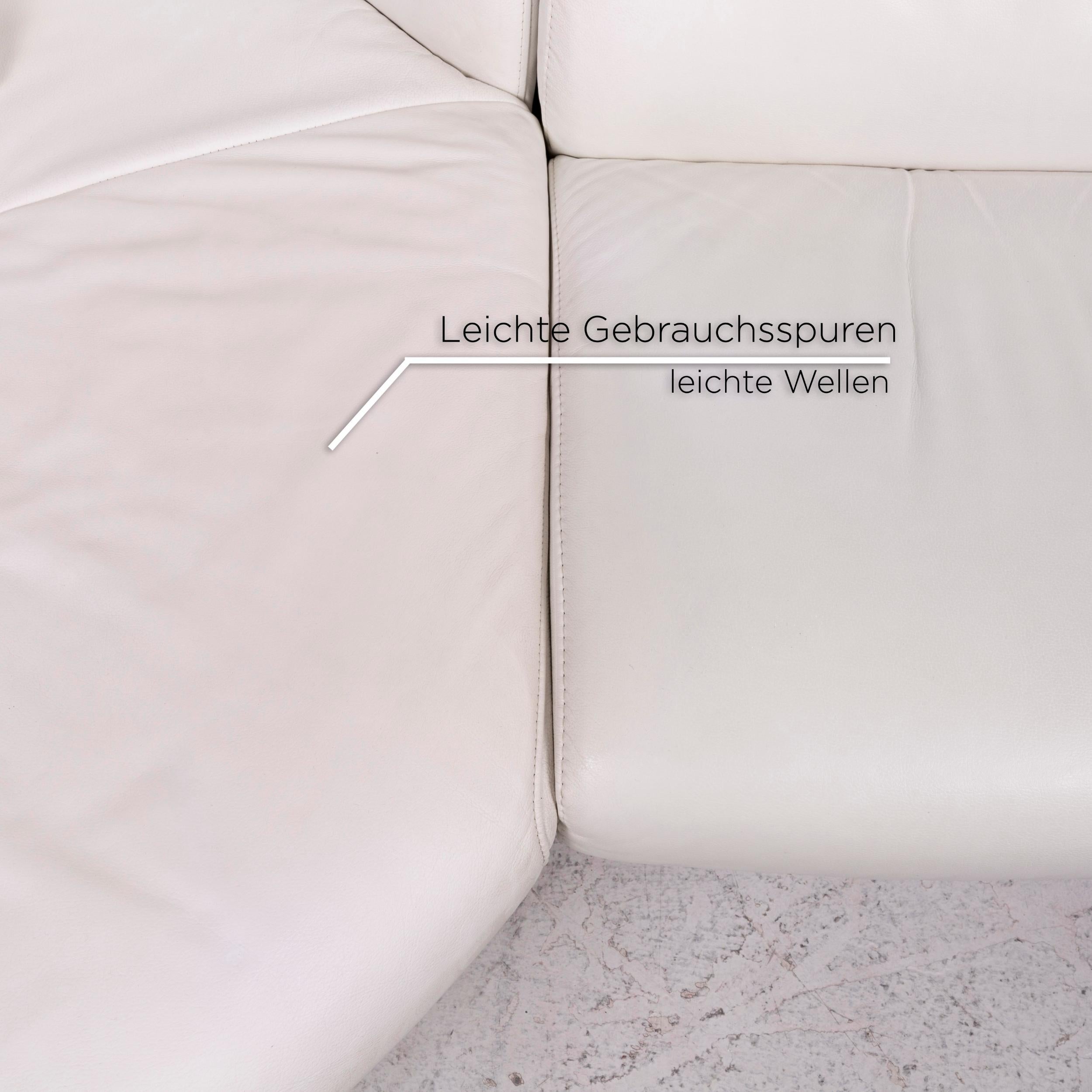 Modern Stressless Arion Leather Corner Sofa White Function Couch