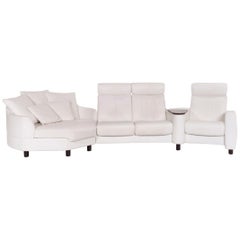 Stressless Arion Leather Corner Sofa White Function Couch