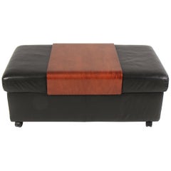Stressless Arion Leather Double Ottoman with Table