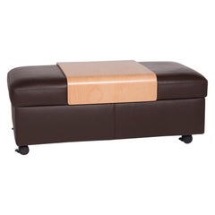 Stressless Arion Leather Sofa Brown Stool Includes Storage Compartment