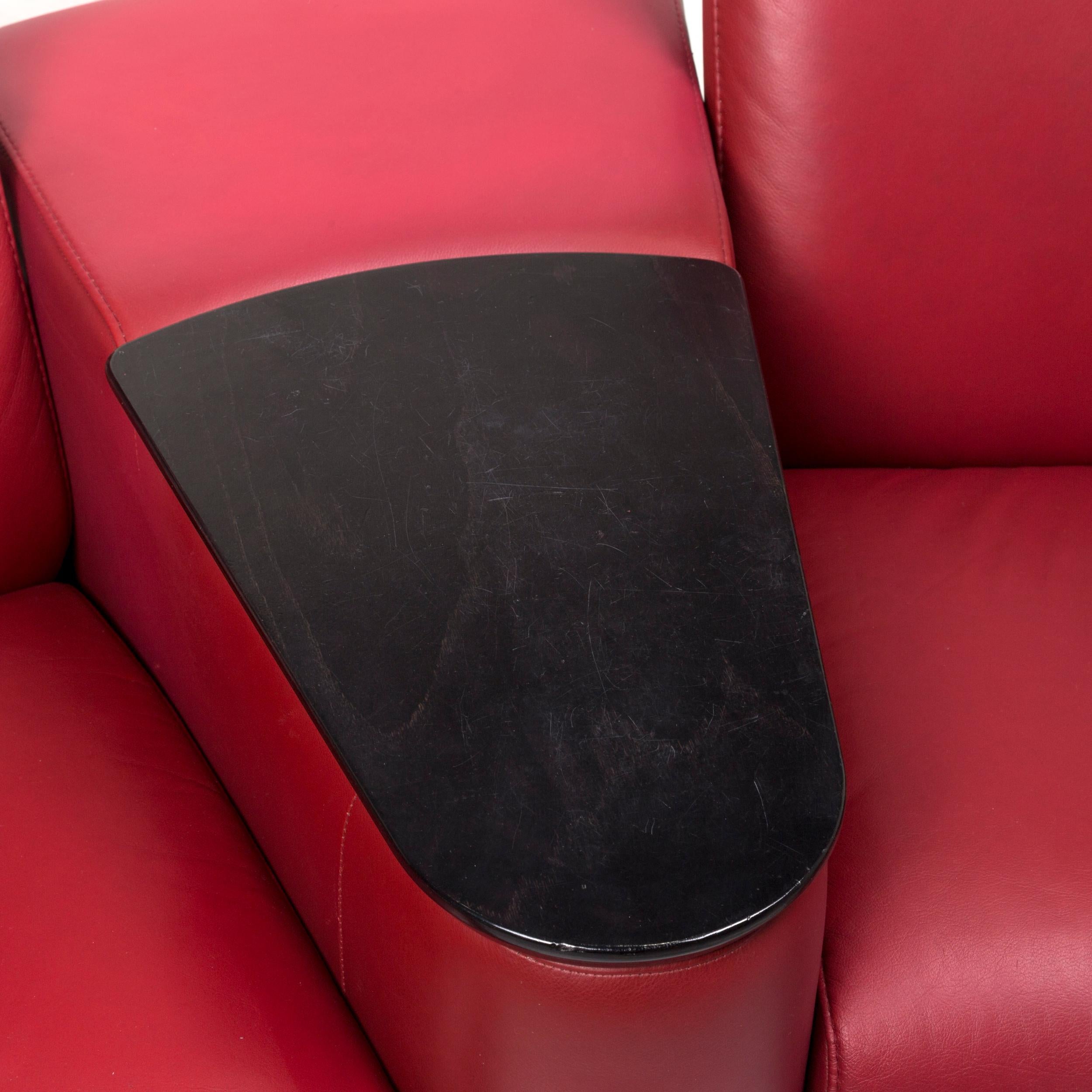 Norwegian Stressless Arion Leather Sofa Red Four-Seat Function Home Theater