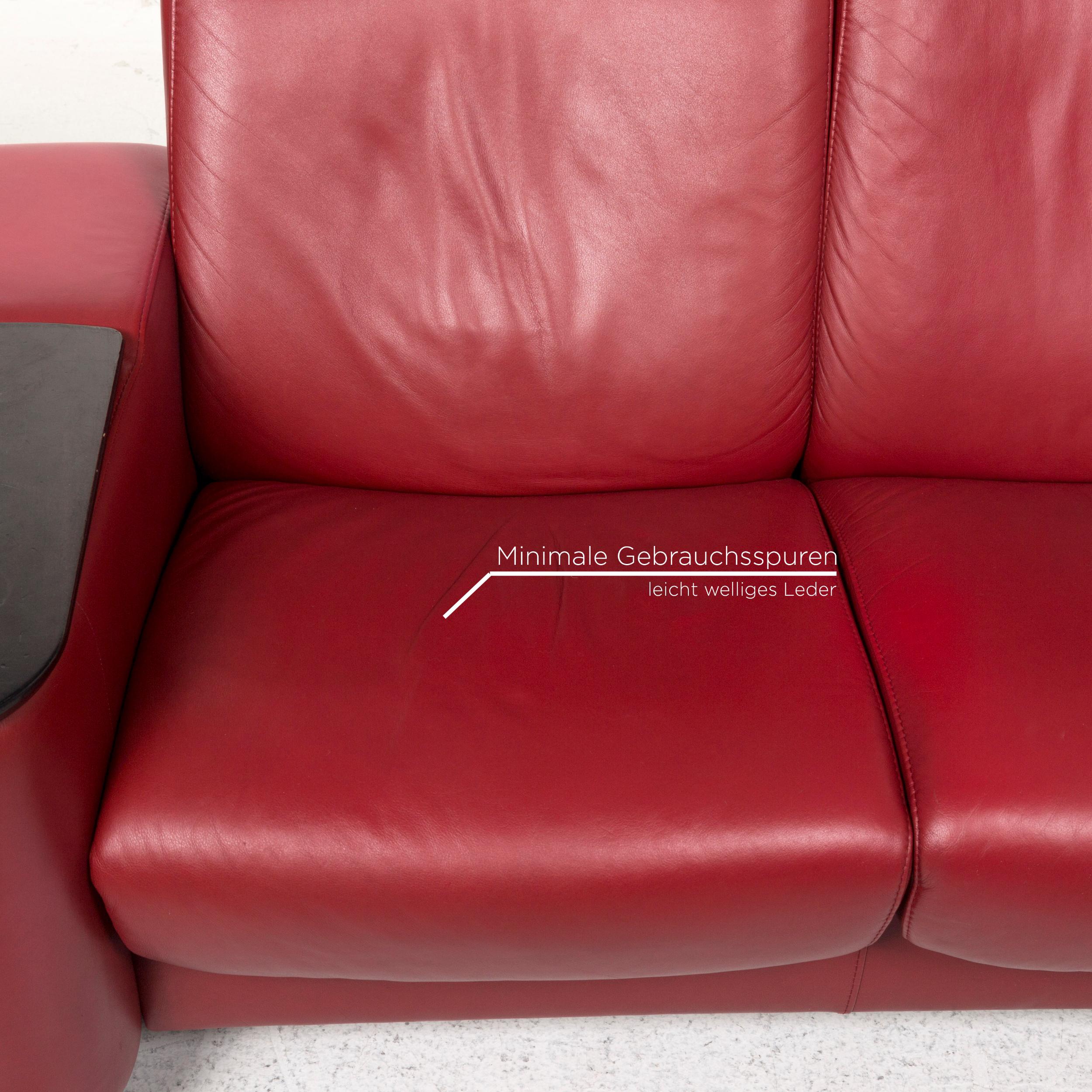 Stressless Arion Leather Sofa Red Four-Seat Function Home Theater 1