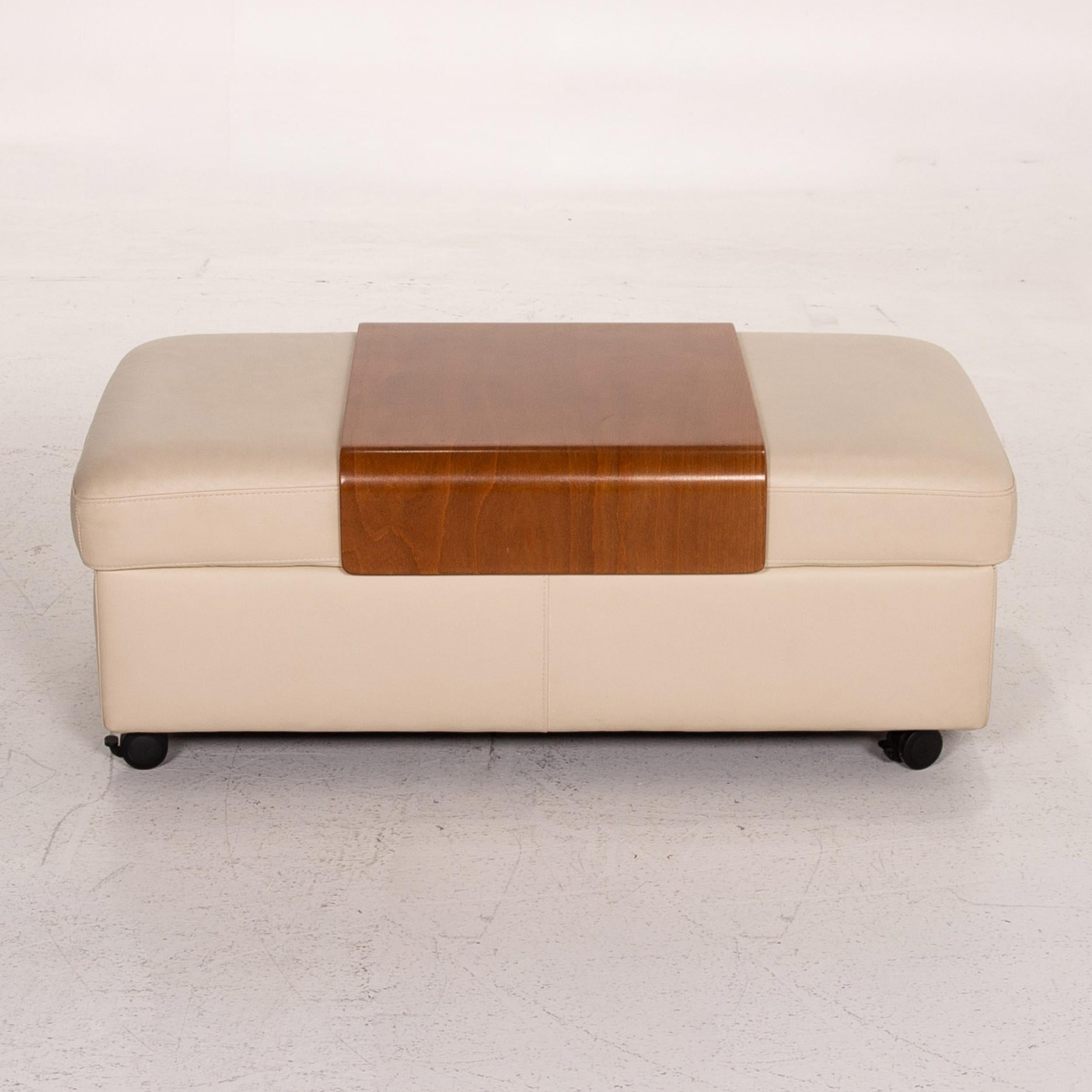 Stressless Arion Leder-Sofa-Set Creme 1 Viersitzer 1 Hocker Home Cinema 5