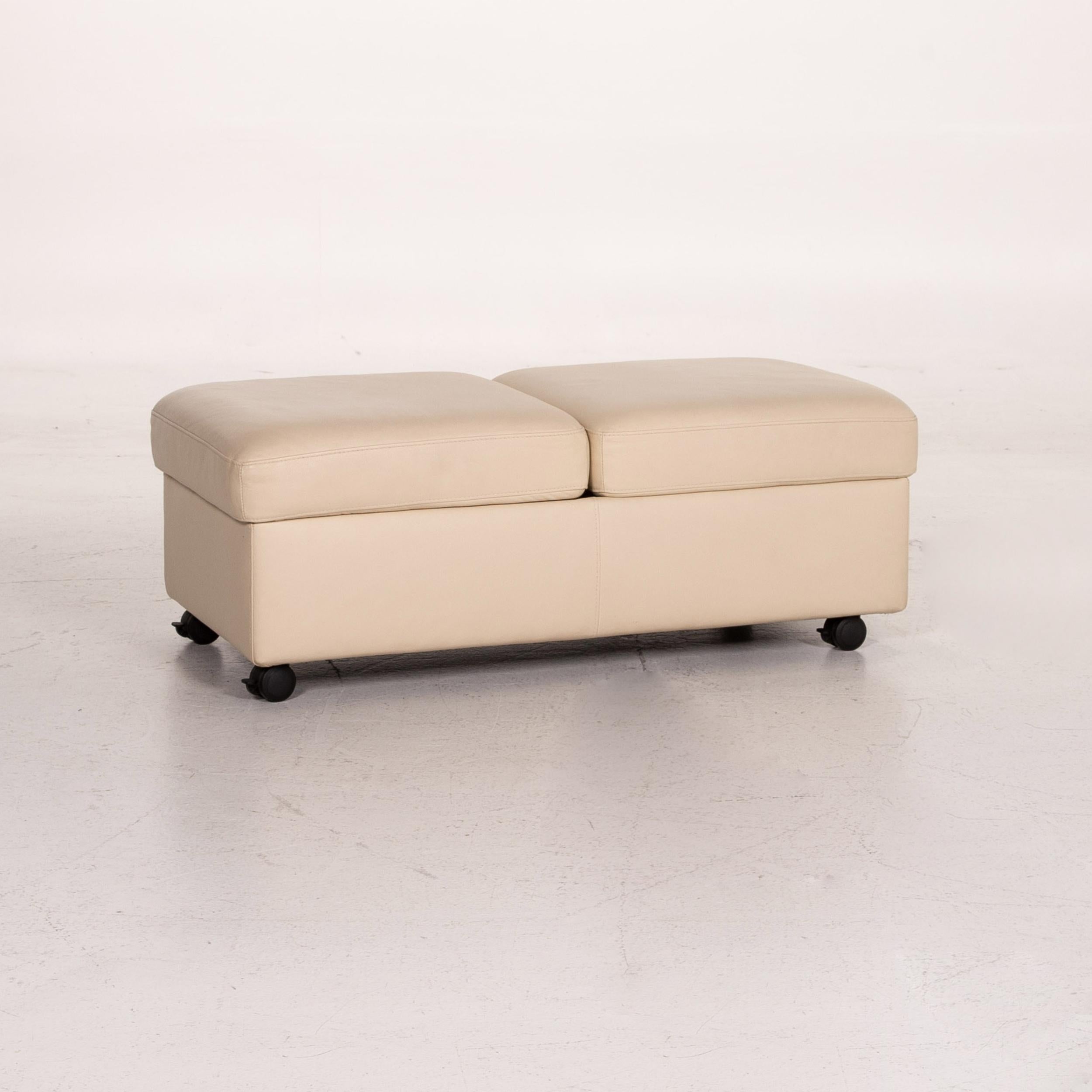 Stressless Arion Leder-Sofa-Set Creme 1 Viersitzer 1 Hocker Home Cinema (21. Jahrhundert und zeitgenössisch)