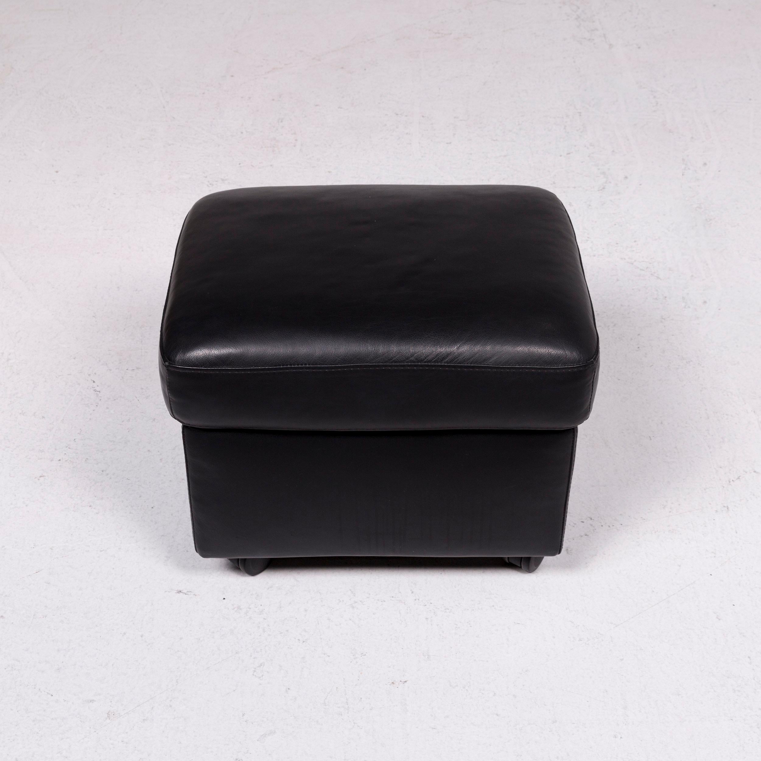 Stressless Arion Leather Stool Black Function In Excellent Condition In Cologne, DE