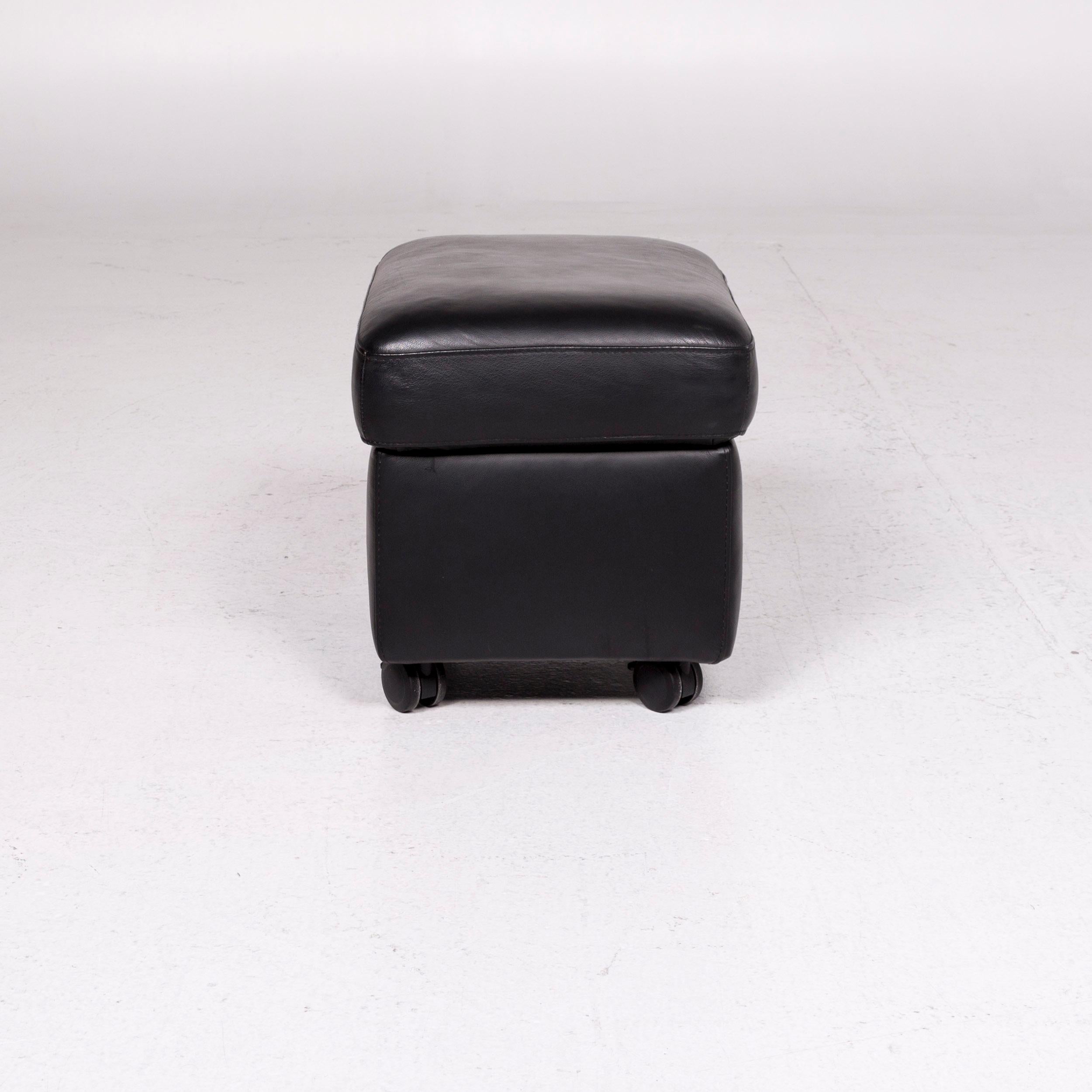 Contemporary Stressless Arion Leather Stool Black Function