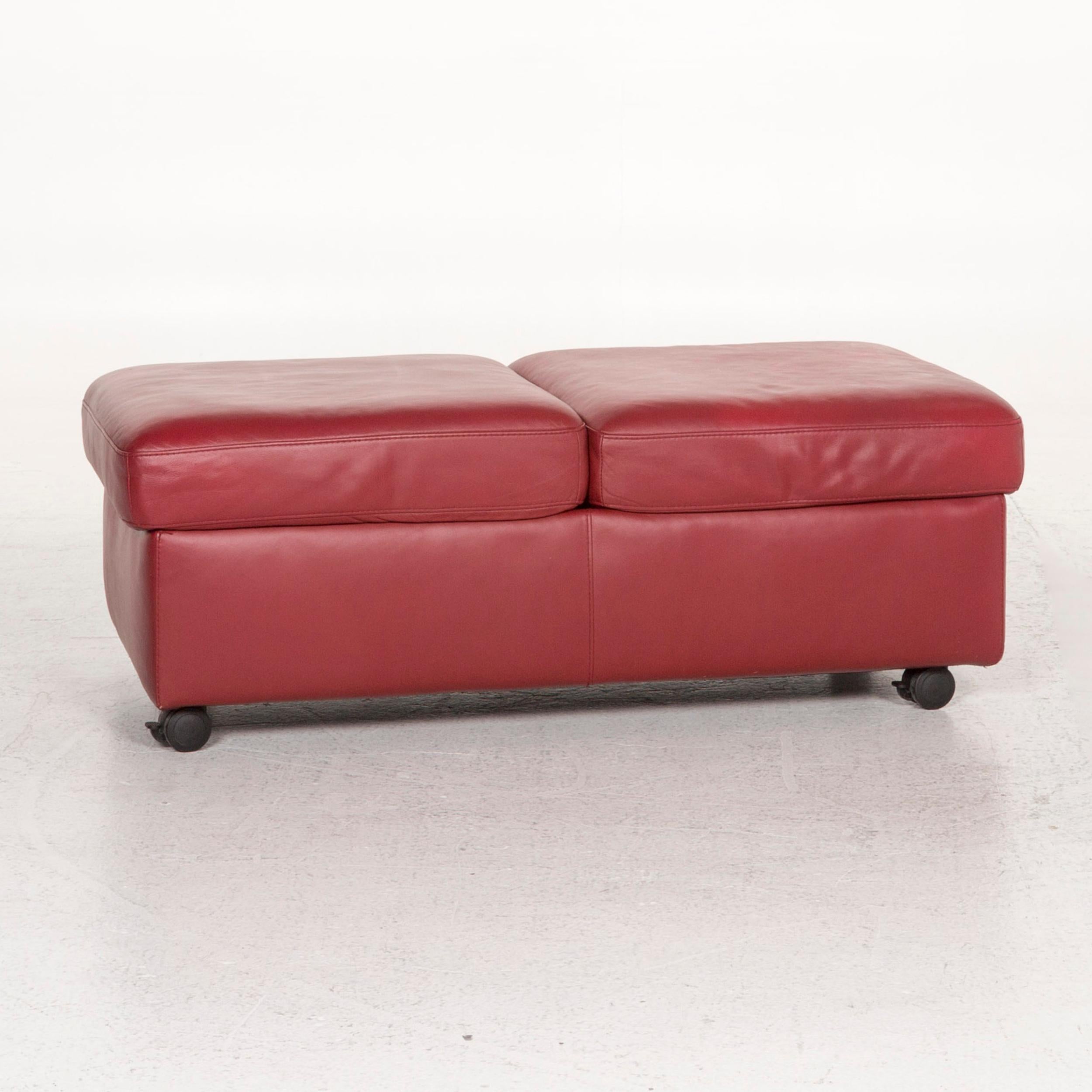 Contemporary Stressless Arion Leather Stool Red Function