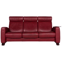 Stressless Arion Leder Sofa Rot Dreisitzer Relaxfunktion Funktion Couch