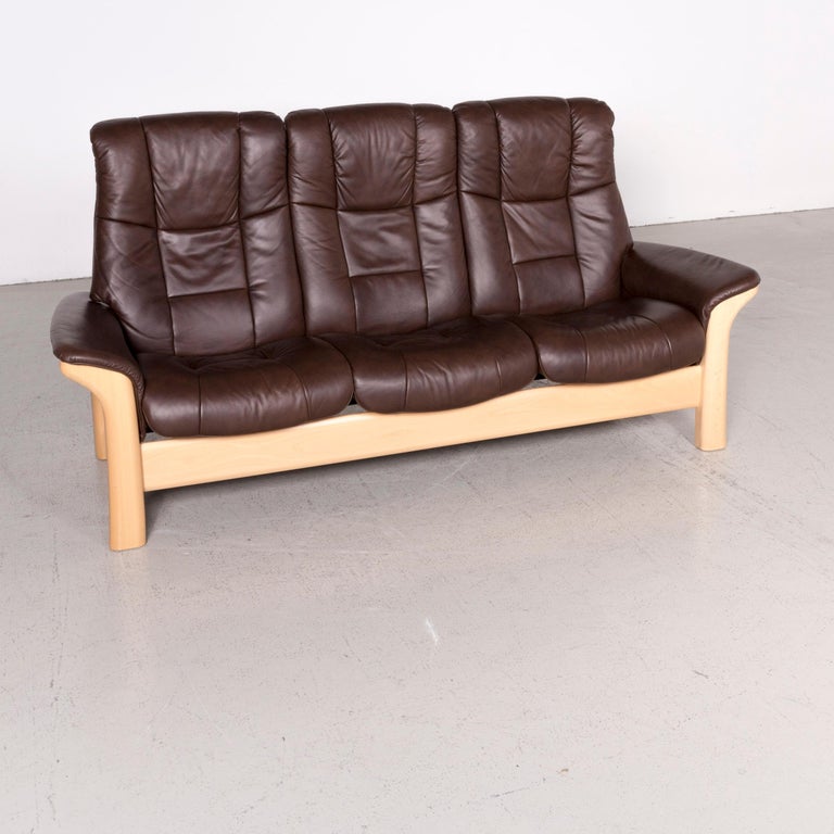 Stressless Buckingham Designer Leather Sofa Brown Genuine Three Seat Stressless Buckingham Designer Leather Sofa Brown Genuine Three Seat