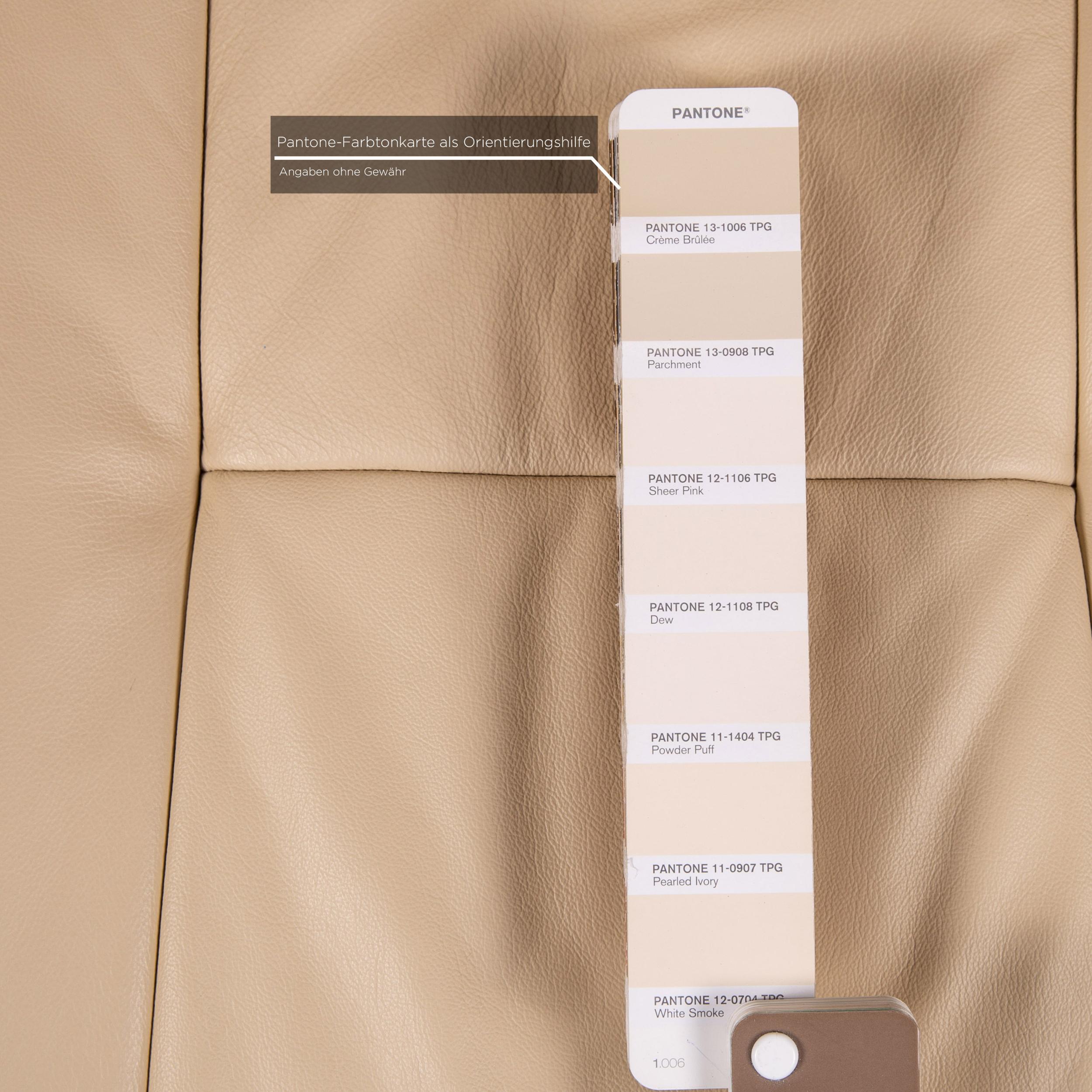 Norwegian Stressless Buckingham Leather Sofa Cream Three-Seat Feature Couch