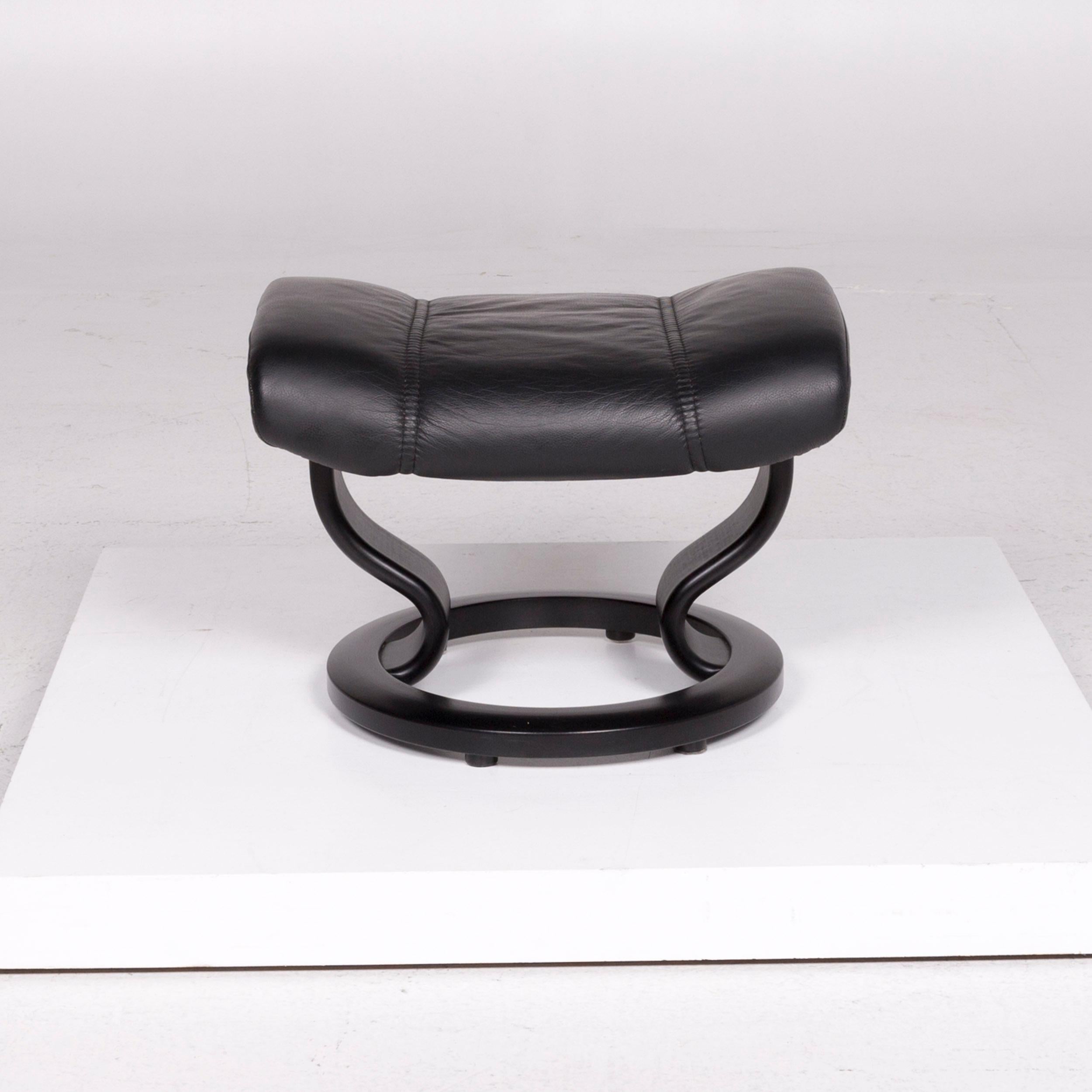 Stressless Consul Leather Armchair Black Includes Stool 7