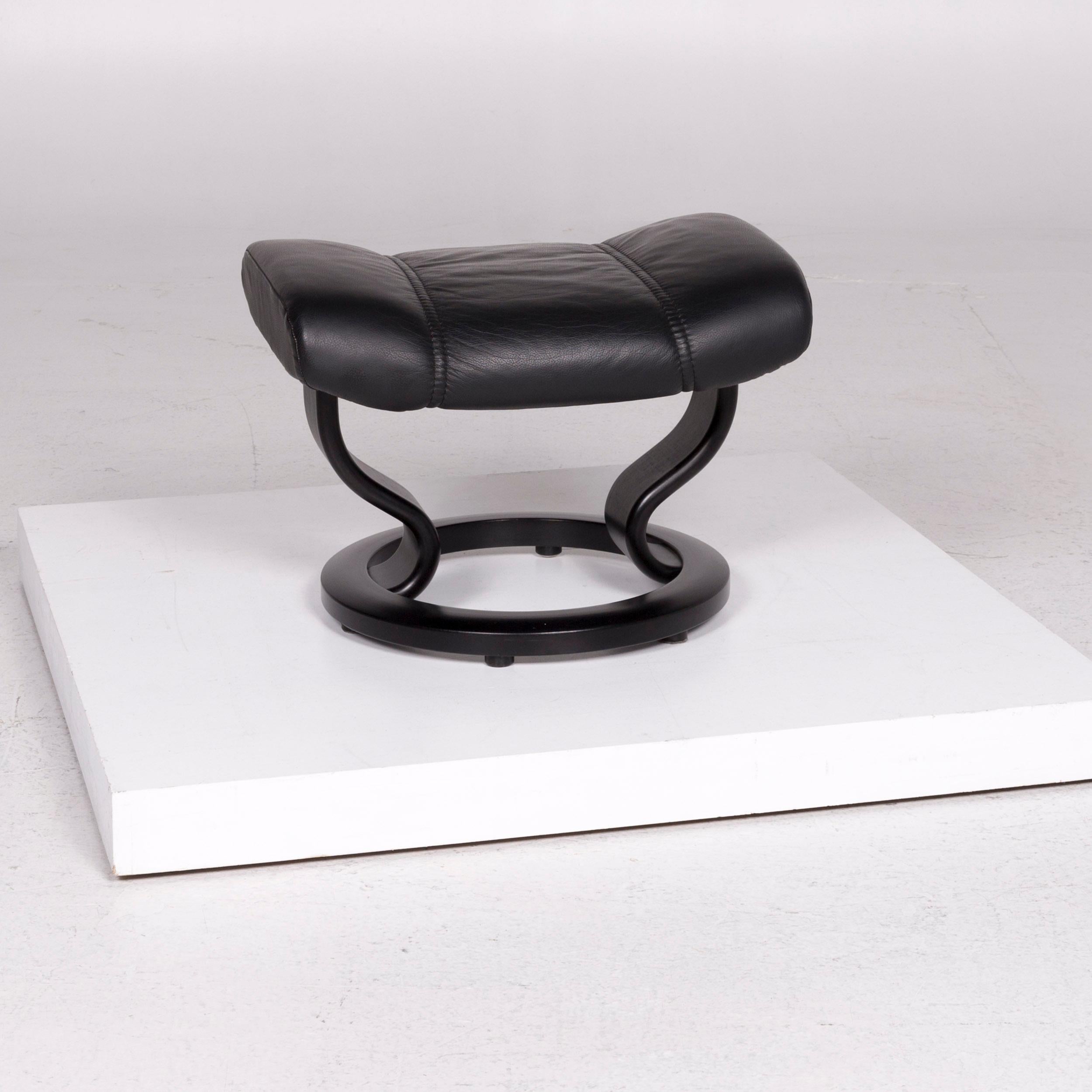 Stressless Consul Leather Armchair Black Includes Stool 8