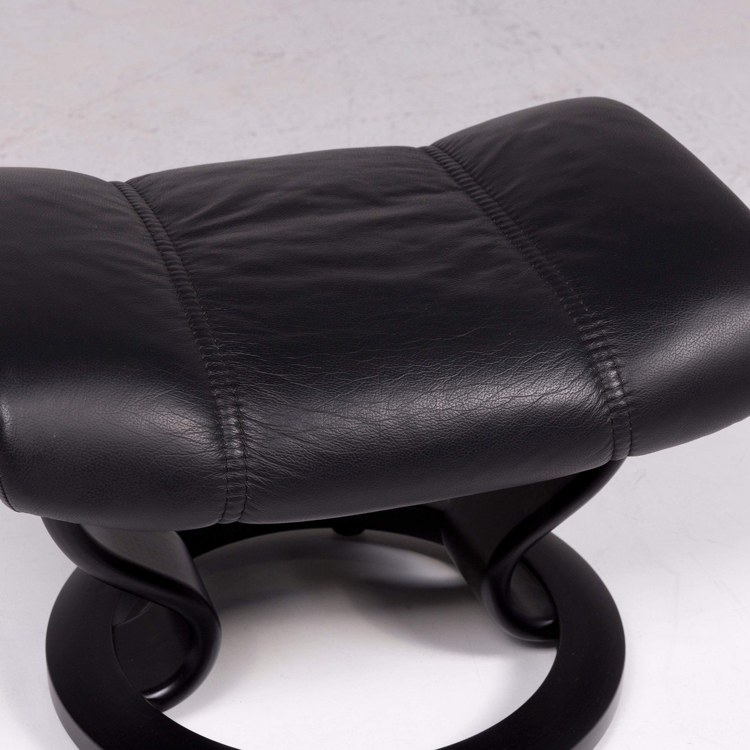 Stressless Consul Leather Armchair Black Includes Stool 10