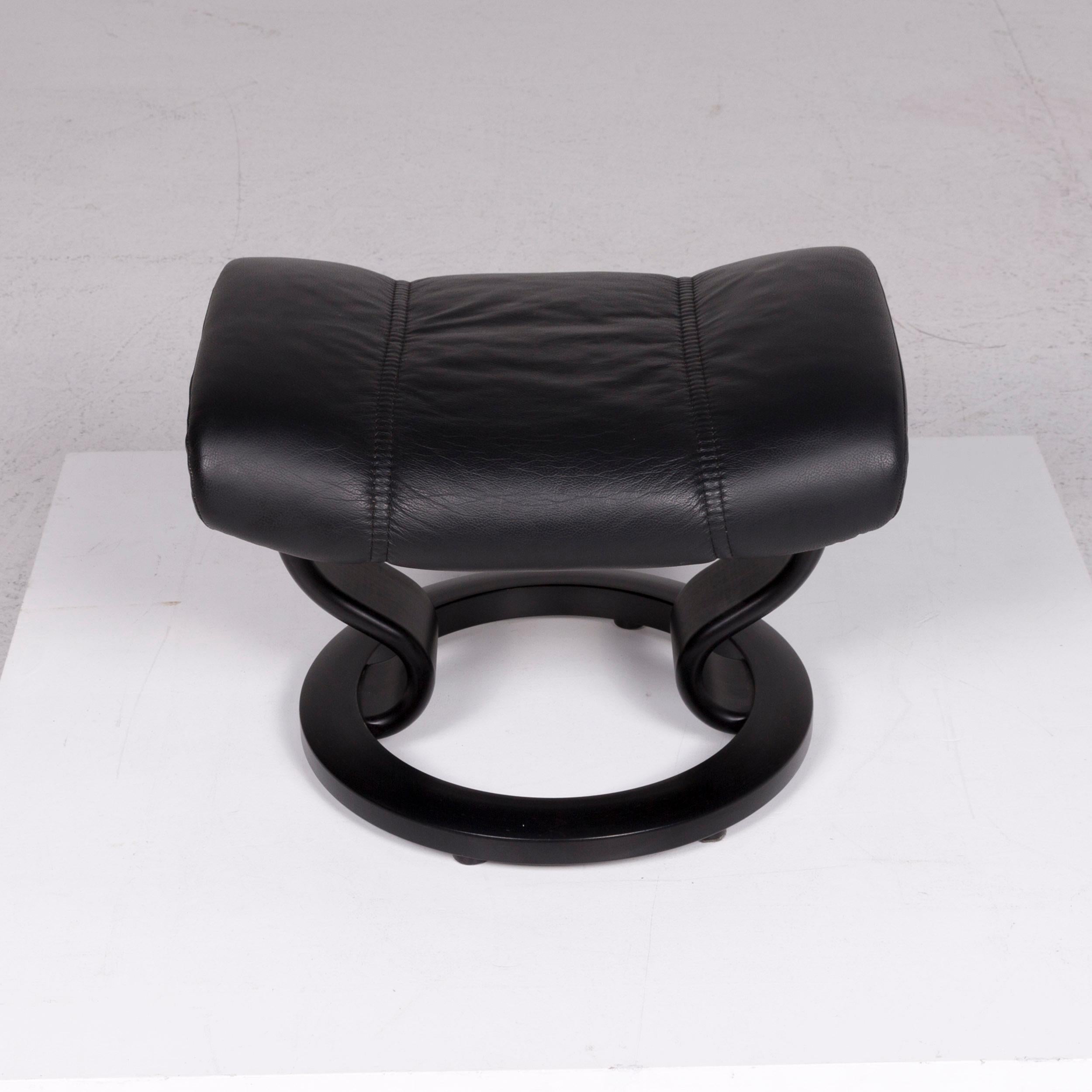 Stressless Consul Leather Armchair Black Includes Stool 11