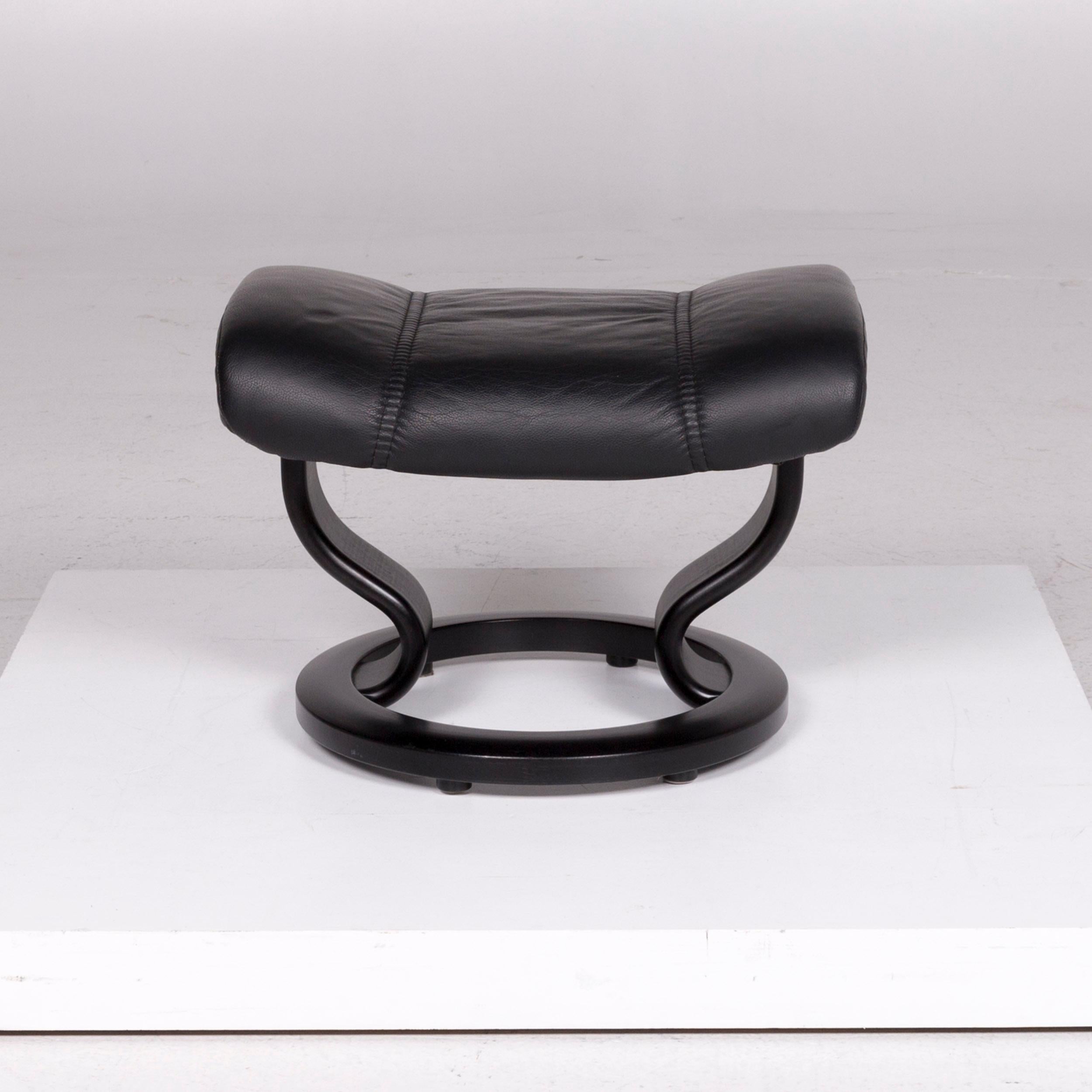 Stressless Consul Leather Armchair Black Includes Stool 13