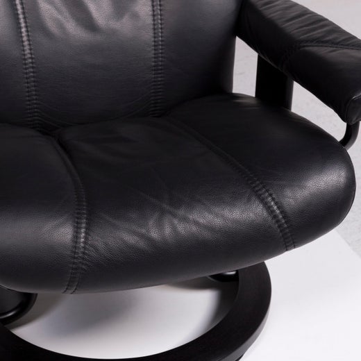 Stressless Consul Leather Armchair Black Includes Stool At 1stdibs