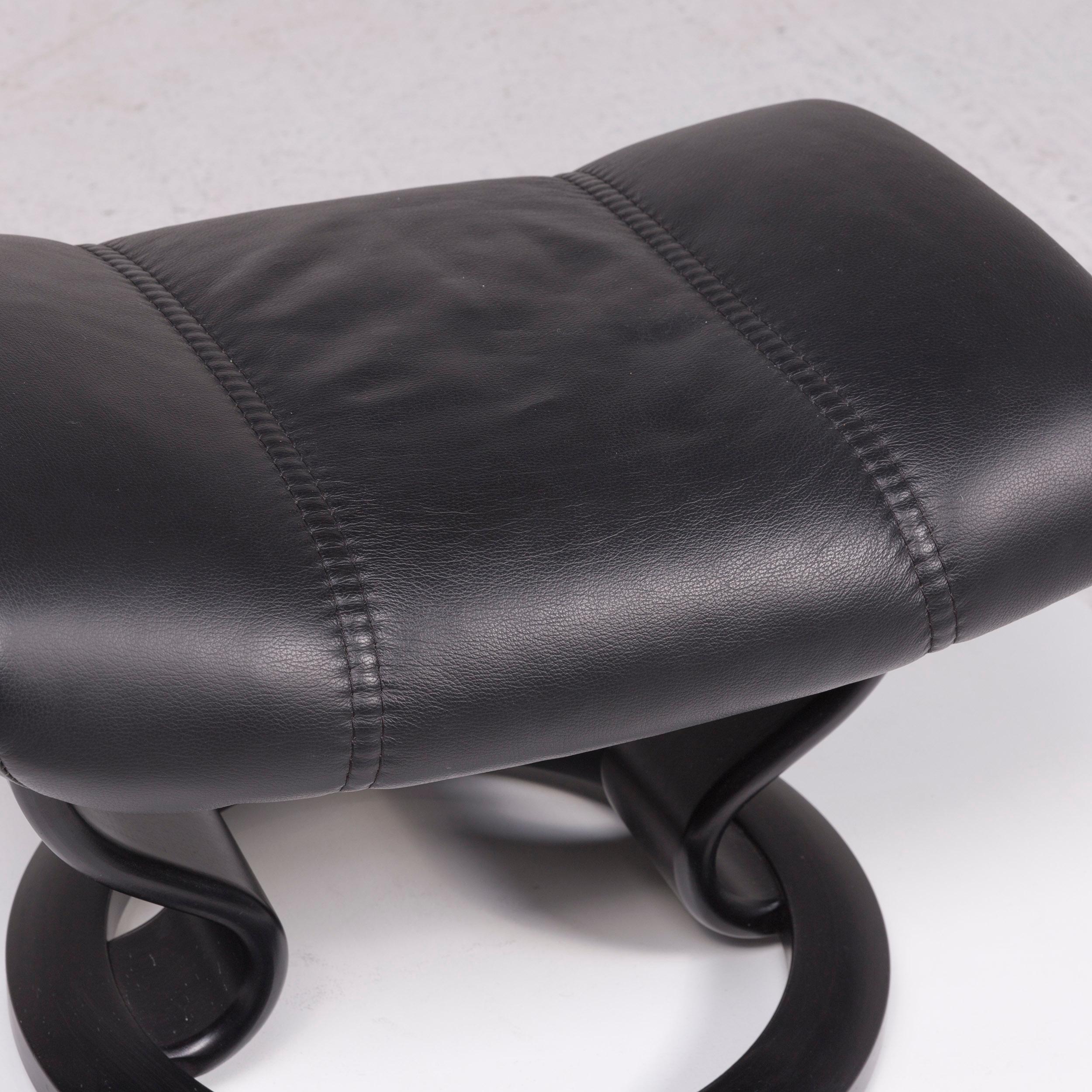 Stressless Consul Leather Armchair Black Incl. Stool Size M Relax Function 8