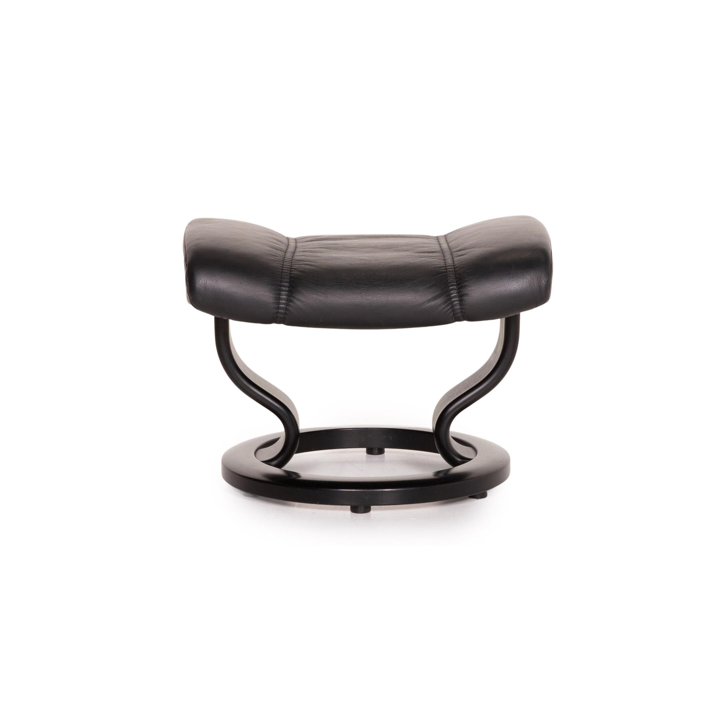 Stressless Consul Leather Armchair Incl. Stool Black Function Relaxation For Sale 9