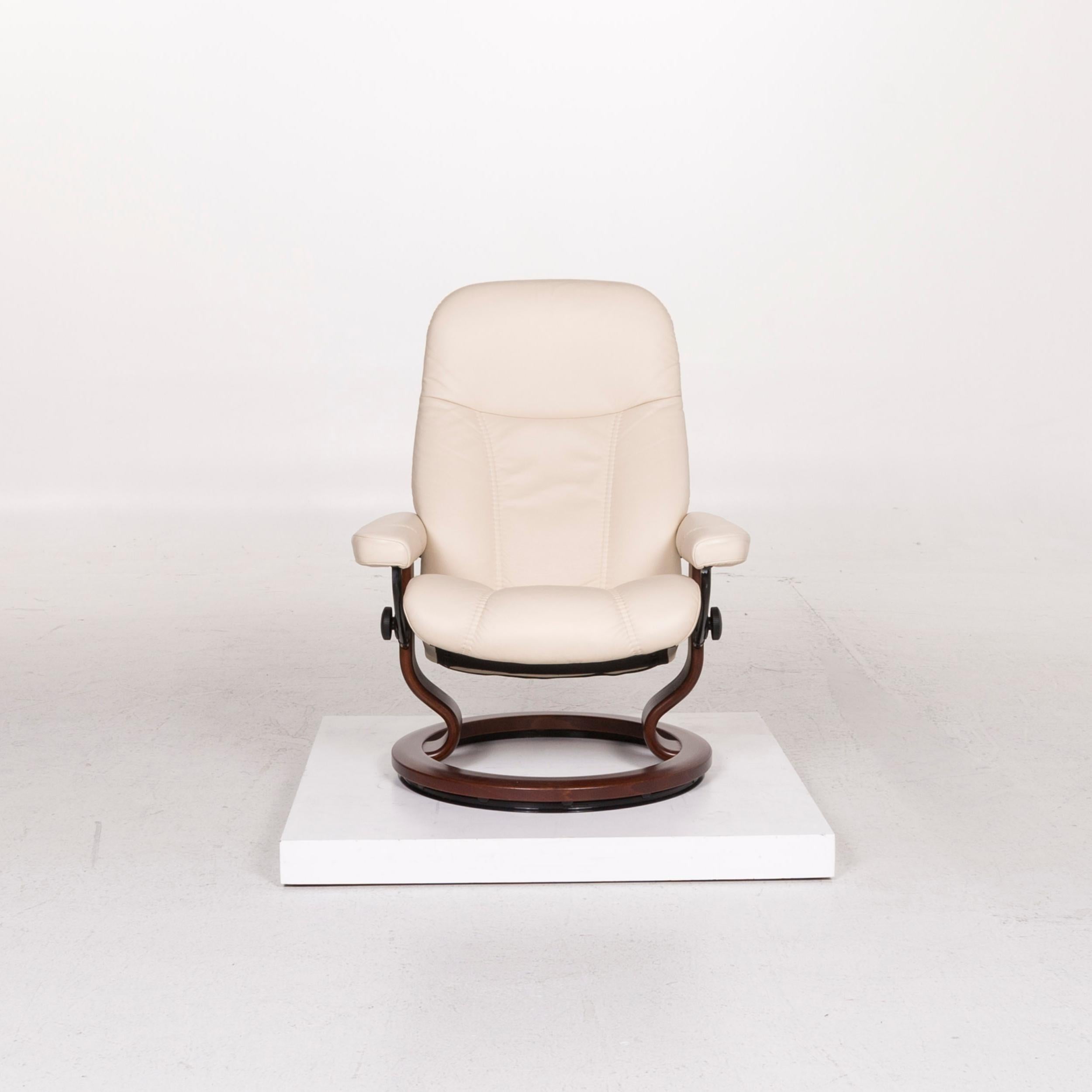 Stressless Consul Leather Armchair Incl. Stool Cream Relax Function Function 4