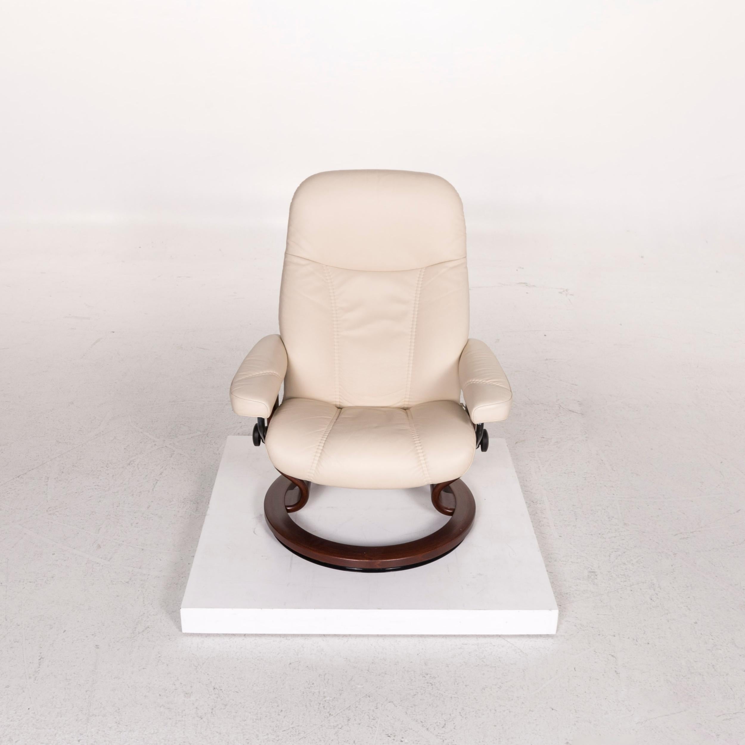 Stressless Consul Leather Armchair Incl. Stool Cream Relax Function Function 5