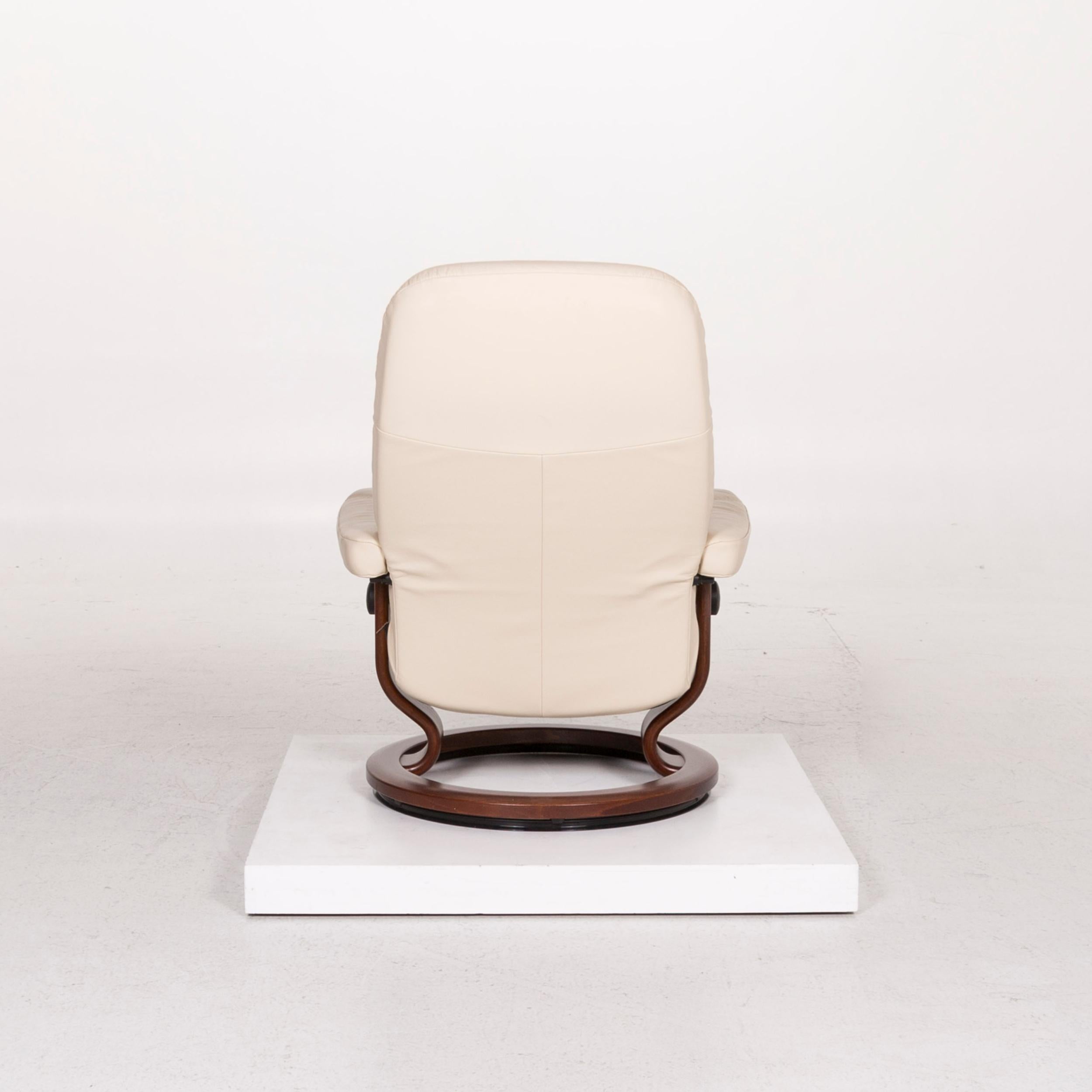 Stressless Consul Leather Armchair Incl. Stool Cream Relax Function Function 7