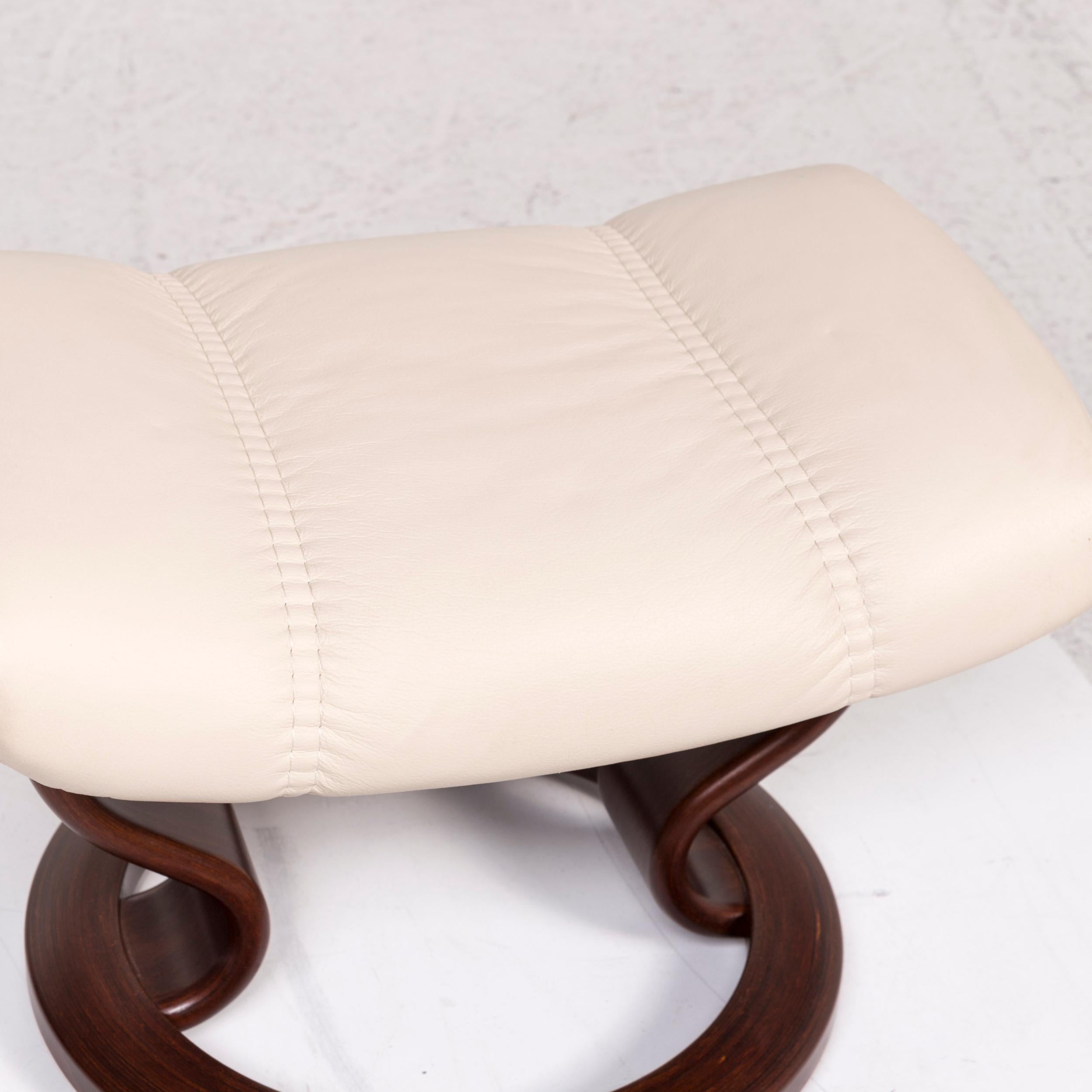 Norwegian Stressless Consul Leather Armchair Incl. Stool Cream Relax Function Function