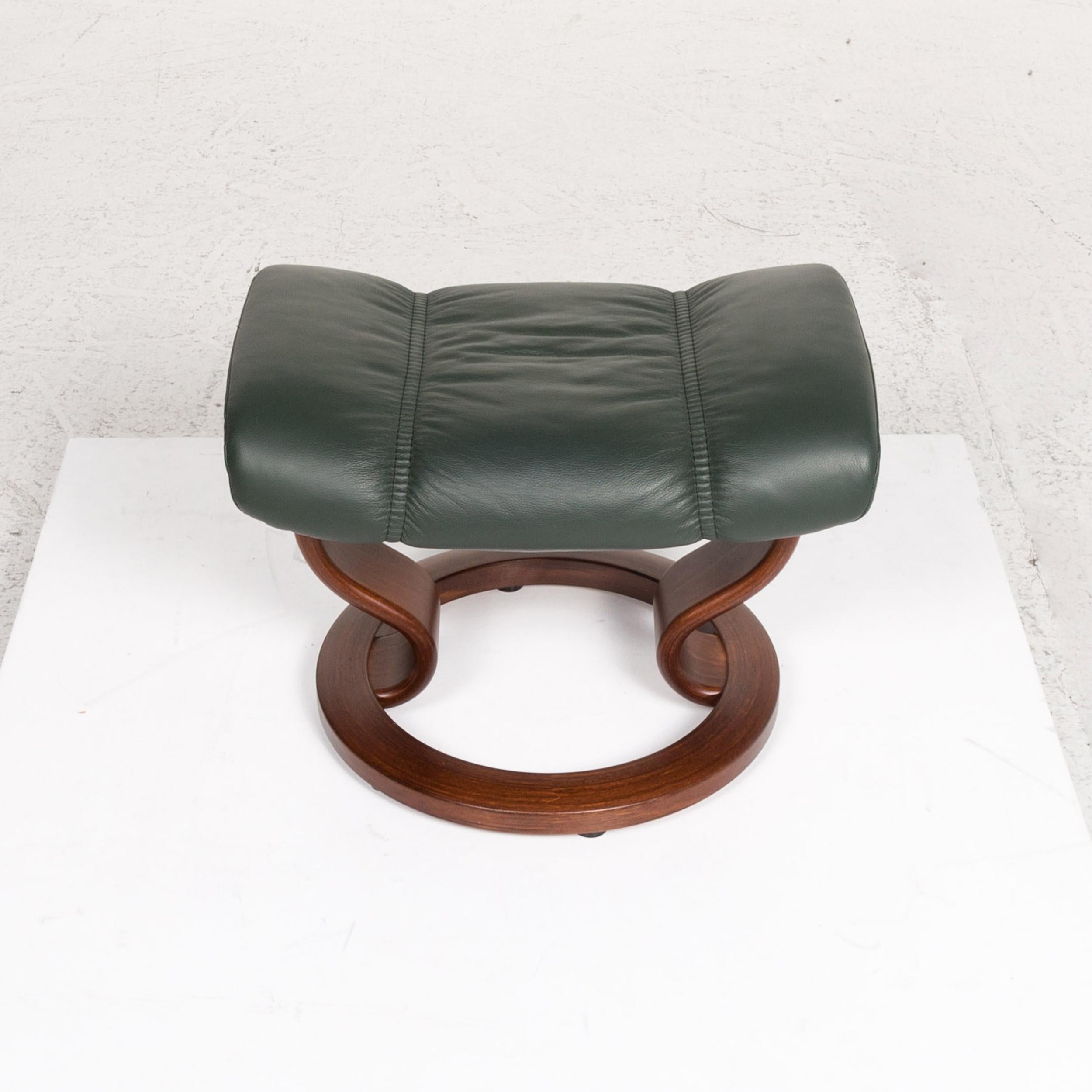 Stressless Consul Leather Armchair Incl. Stool Green Dark Green Relax Armchair 6