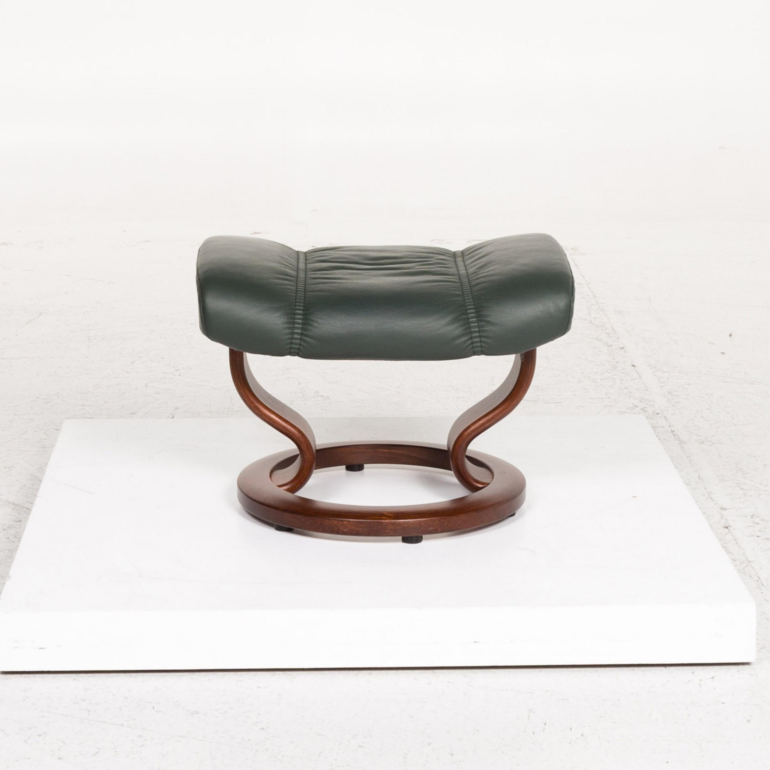 Stressless Consul Leather Armchair Incl. Stool Green Dark Green Relax Armchair 8