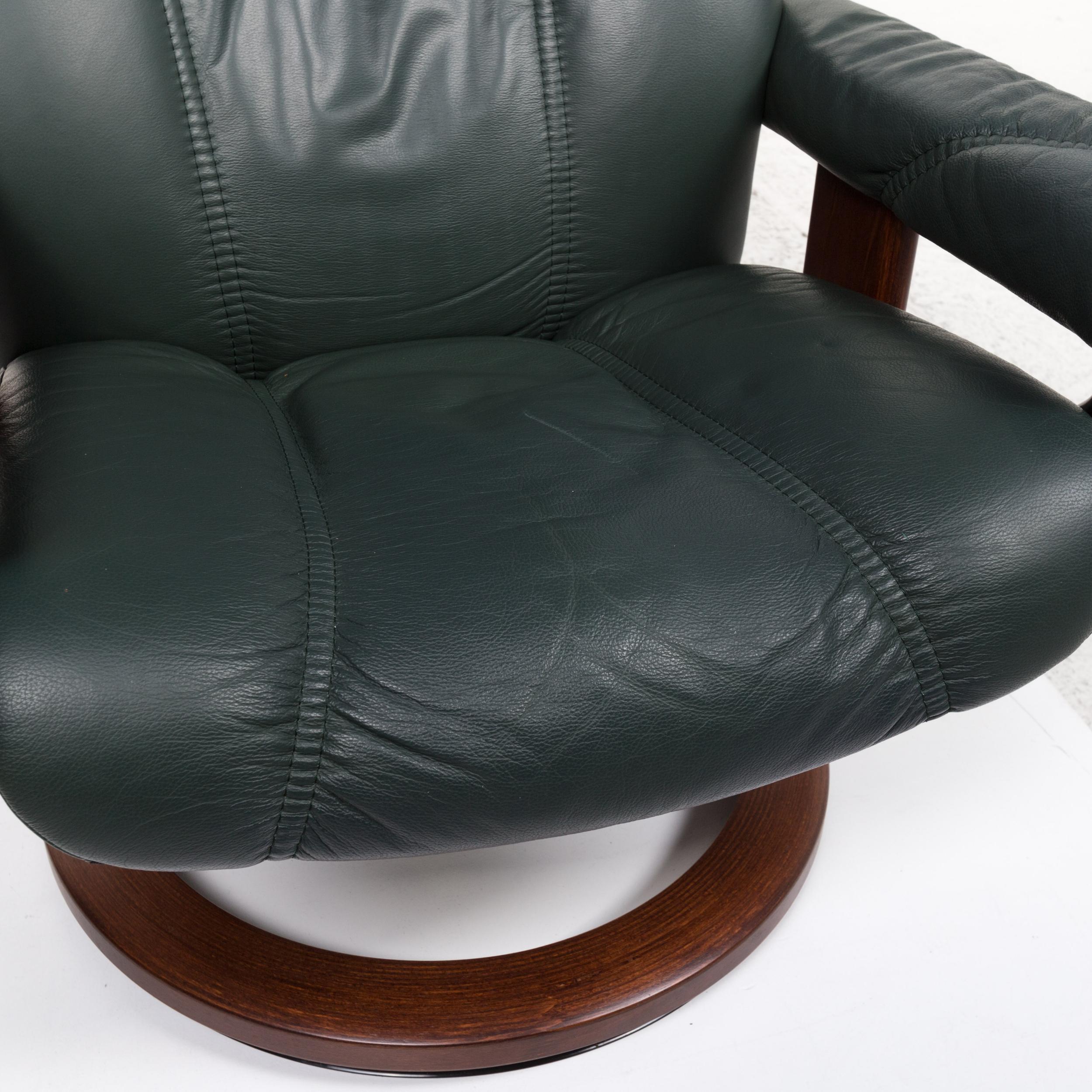 dark green leather armchair