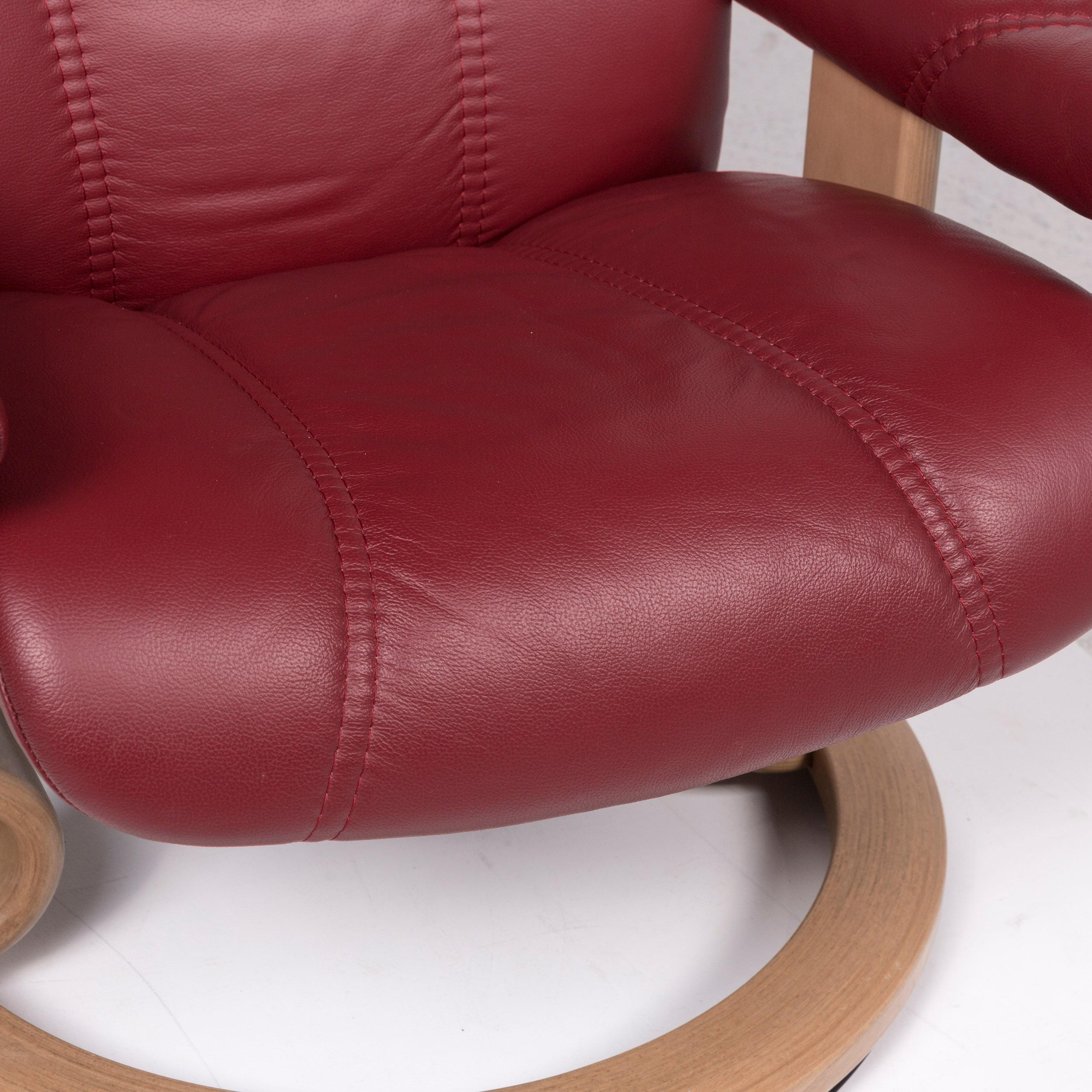 Modern Stressless Consul Leather Armchair Red Relax Function Function Size M