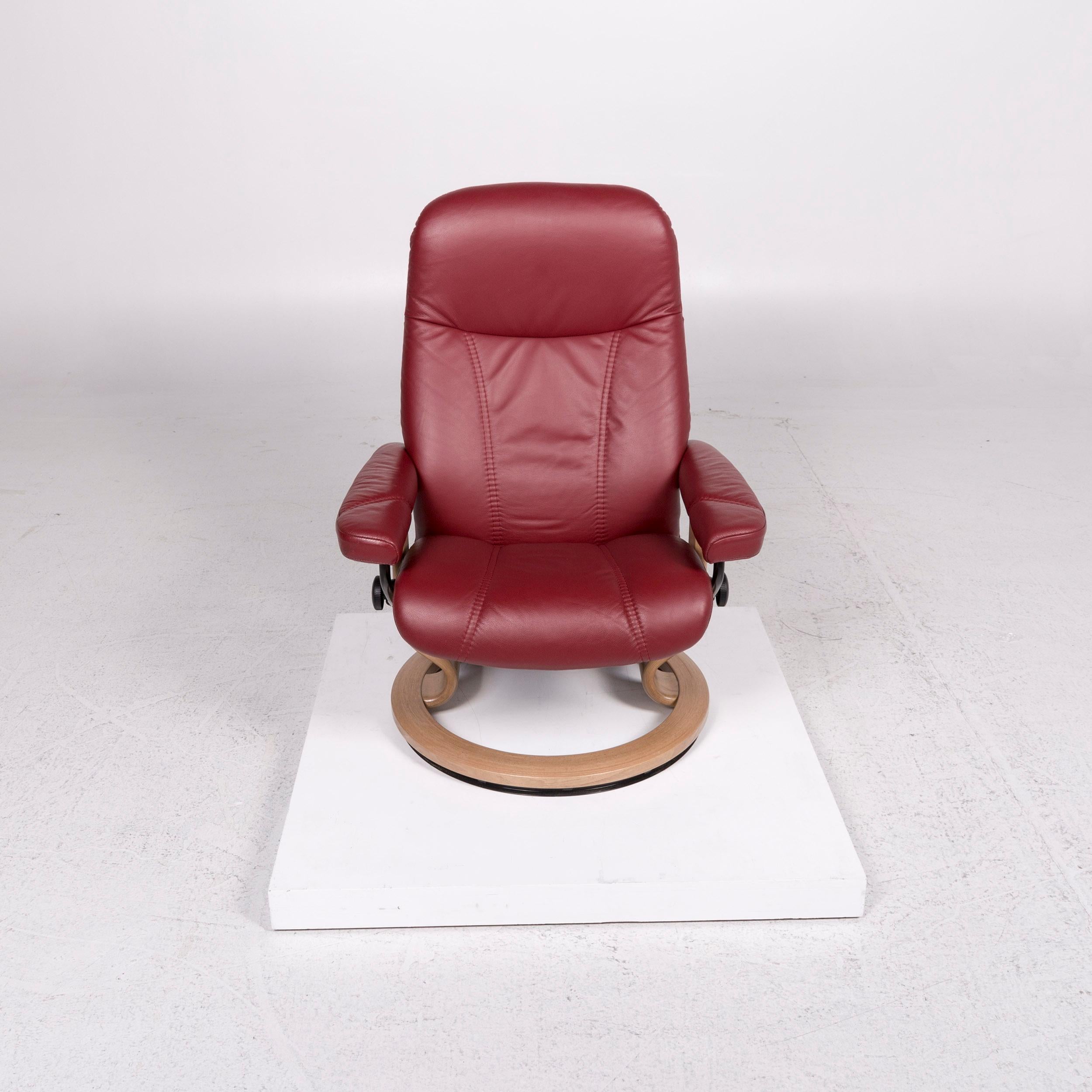 Contemporary Stressless Consul Leather Armchair Red Relax Function Function Size M