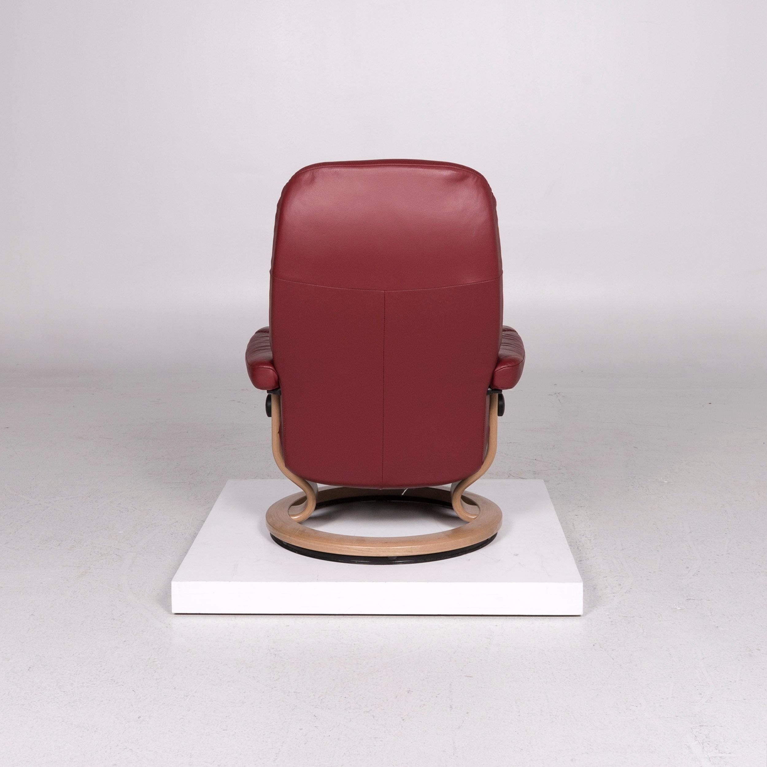 Stressless Consul Leather Armchair Red Relax Function Function Size M 2