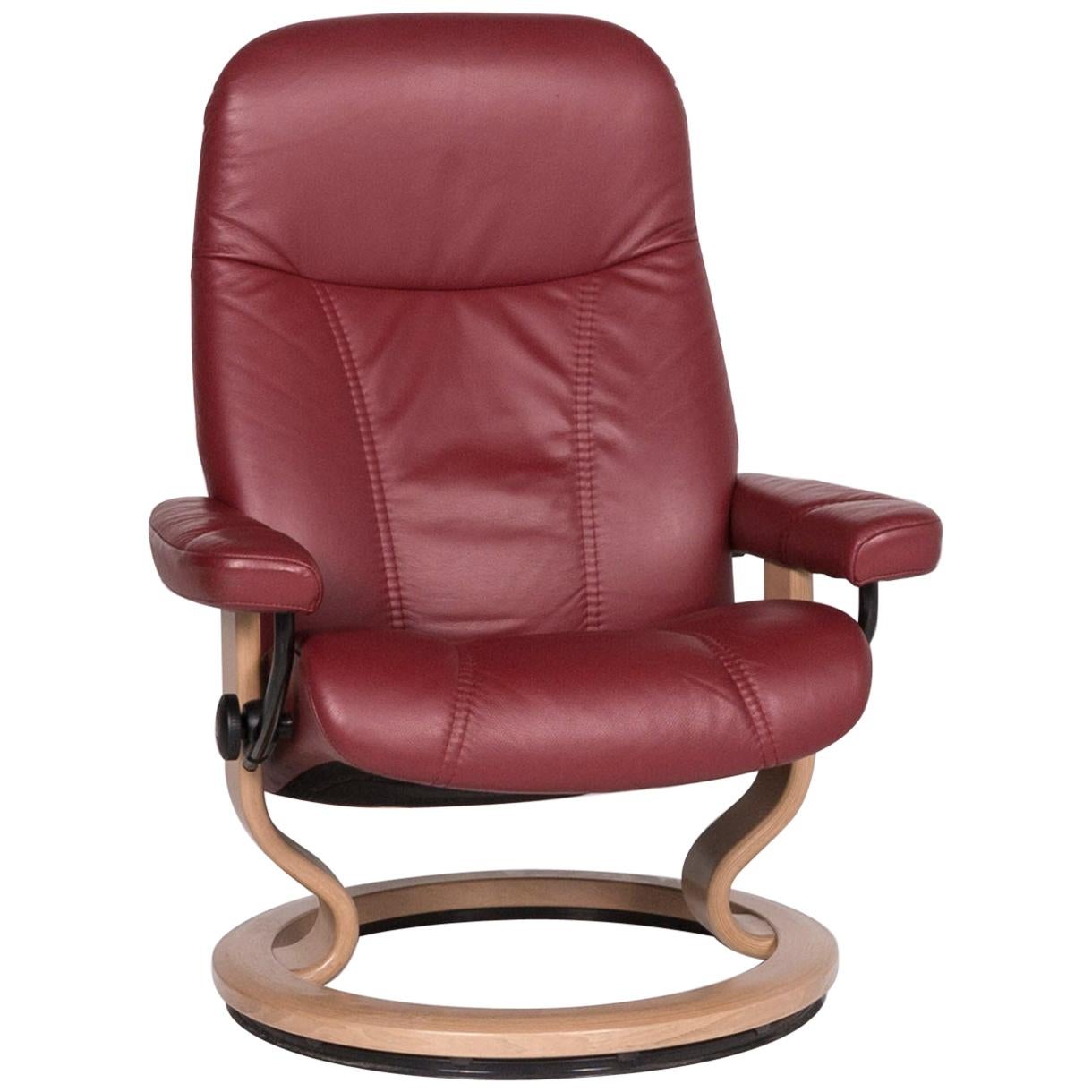 Stressless Consul Leather Armchair Red Relax Function Function Size M