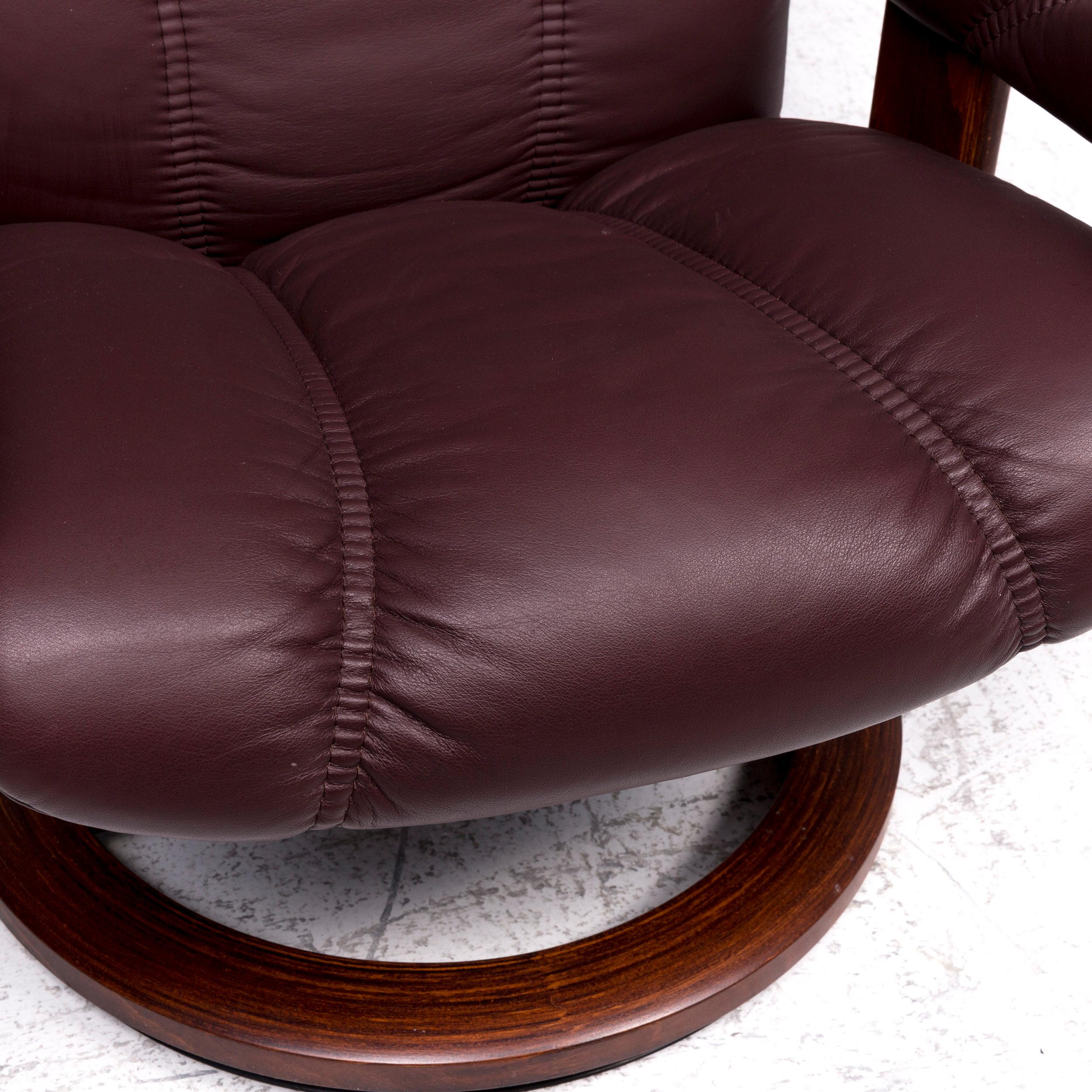 Stressless Consul Leather Armchair Stool Red-Brown Relax Function 5