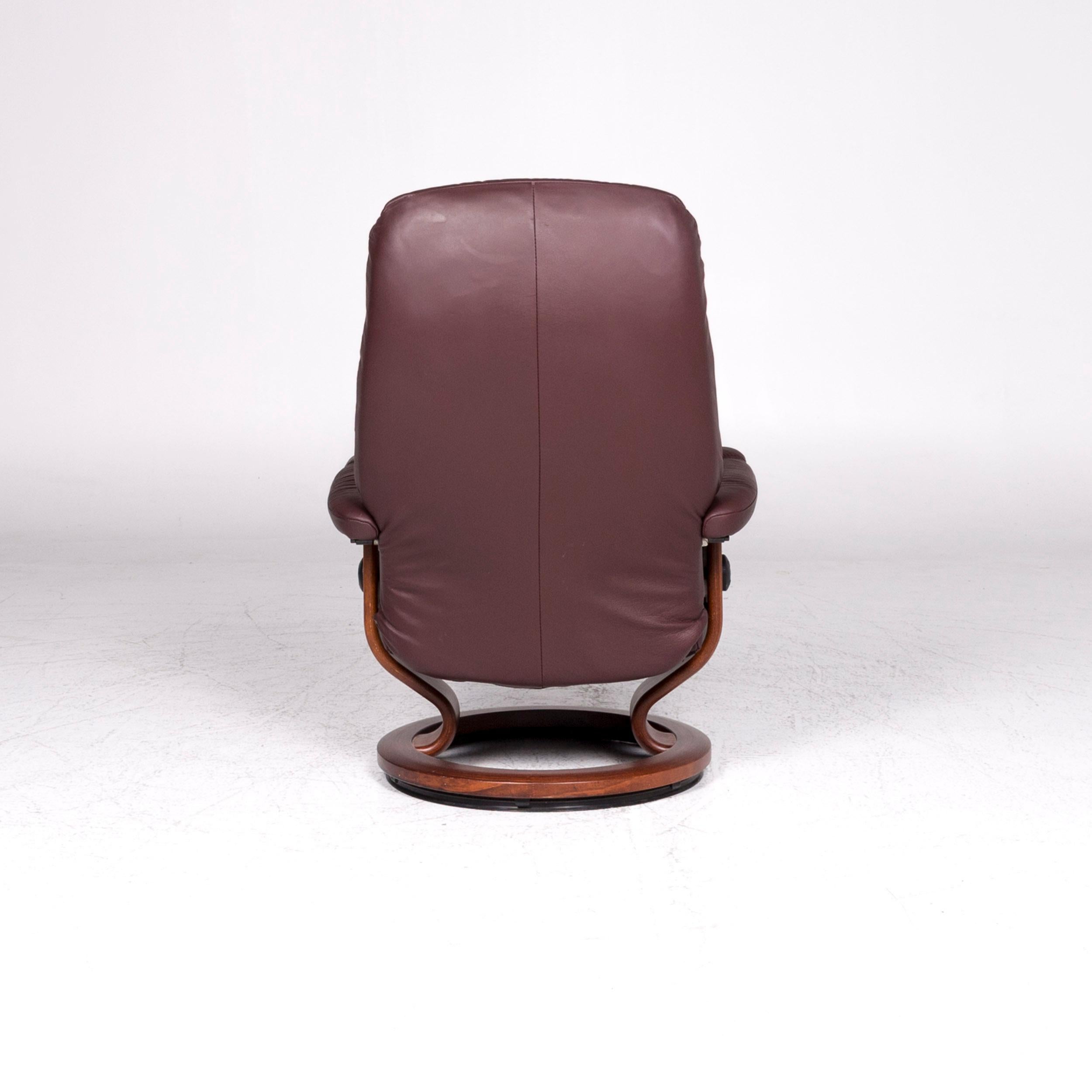 Stressless Consul Leather Armchair Stool Red-Brown Relax Function 9