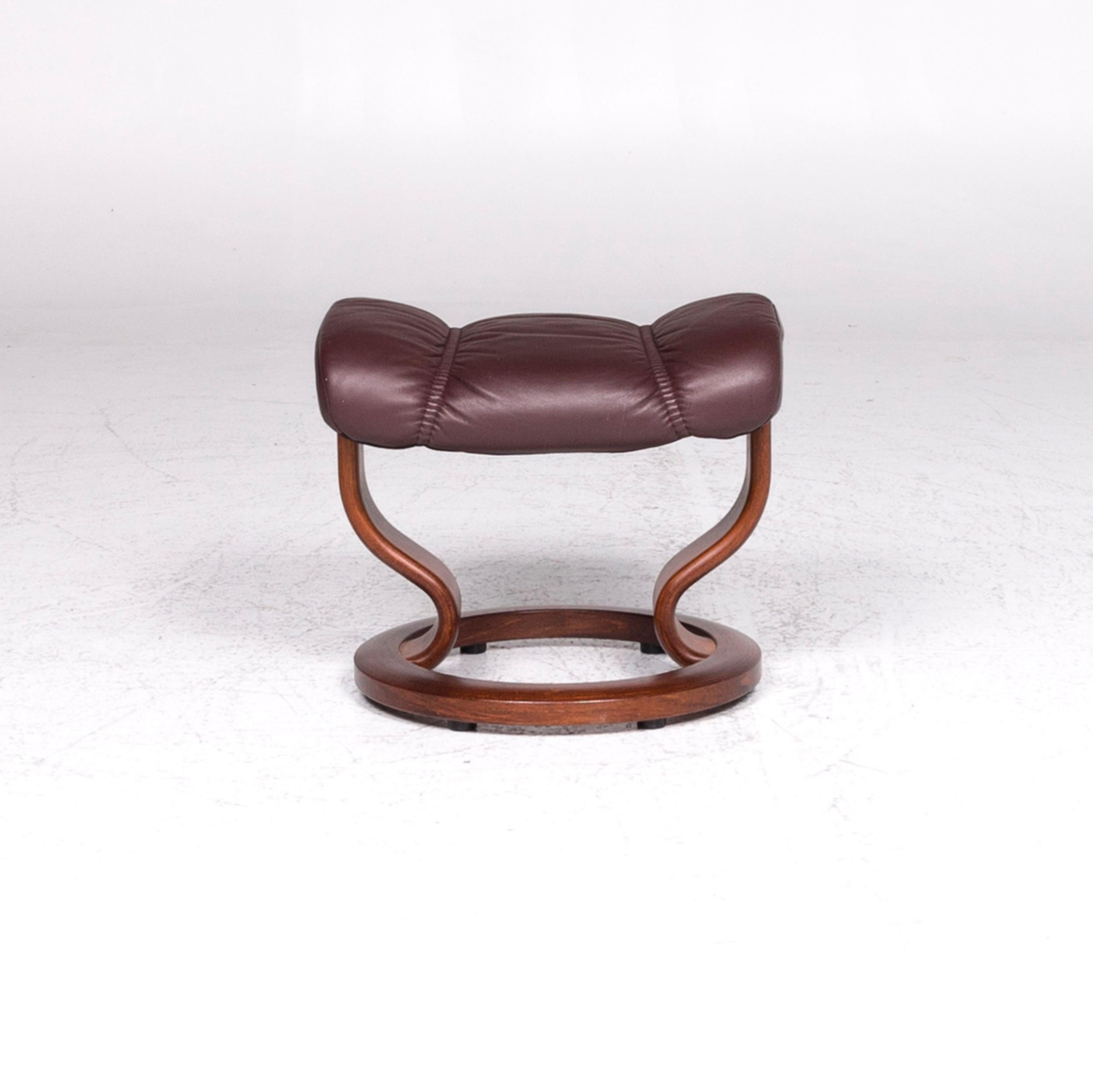 Stressless Consul Leather Armchair Stool Red-Brown Relax Function 11