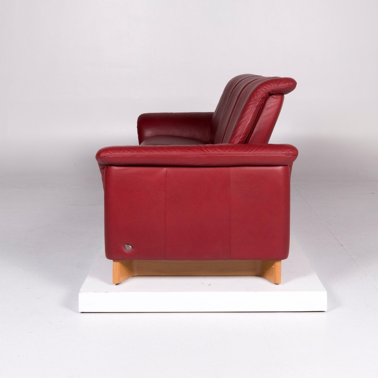 Stressless Designer Leder Sofa Rot Dreisitze