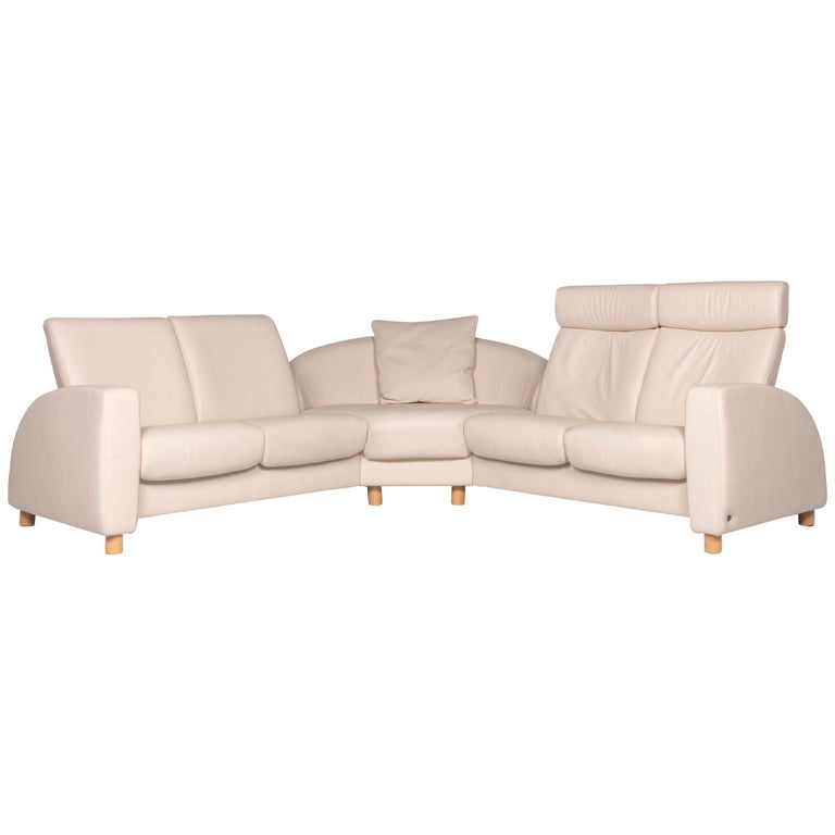 Stressless Designer Leather Corner Sofa Cream Couch Function For Stressless Designer Leather Corner Sofa