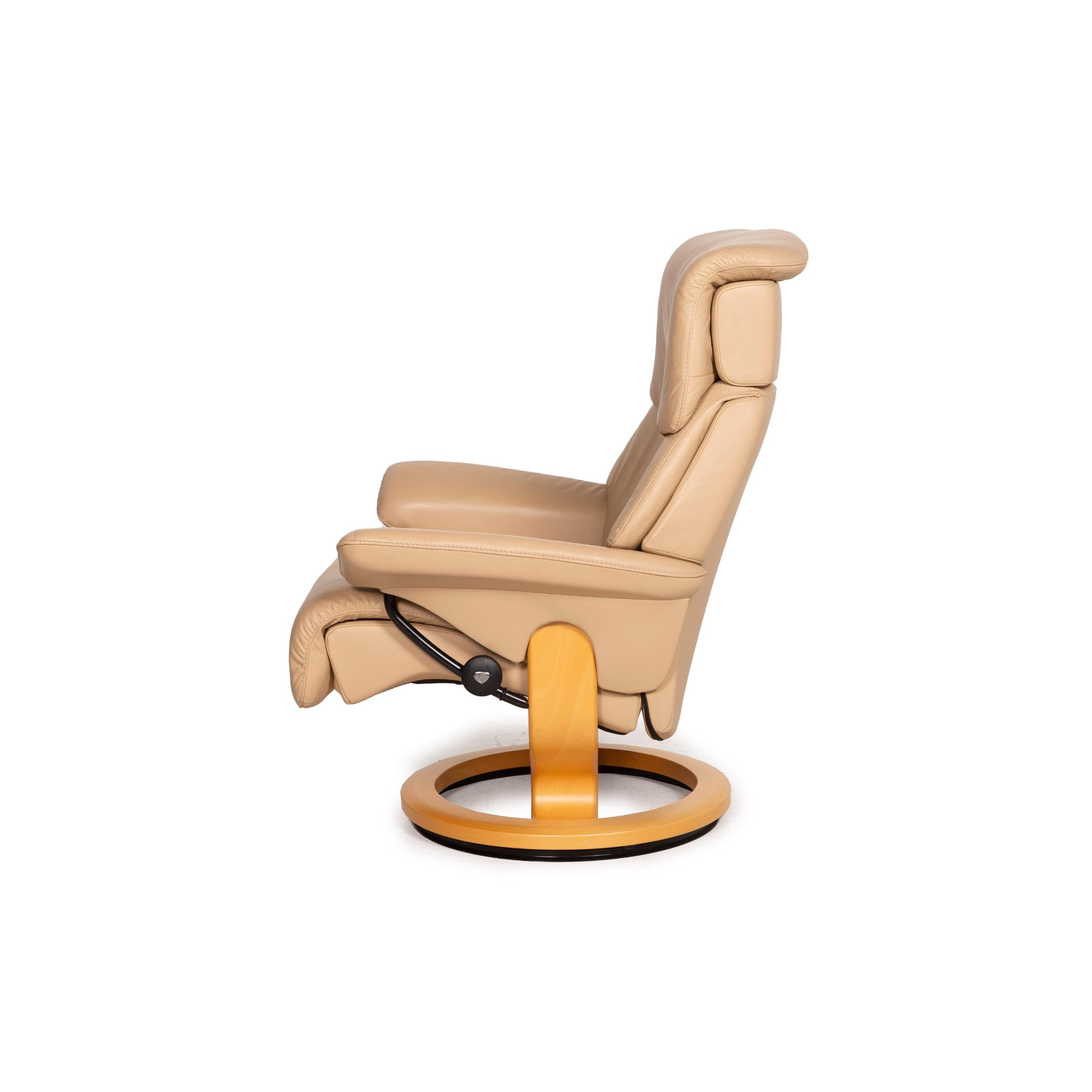 Stressless Dream Leather Armchair Beige Incl 8