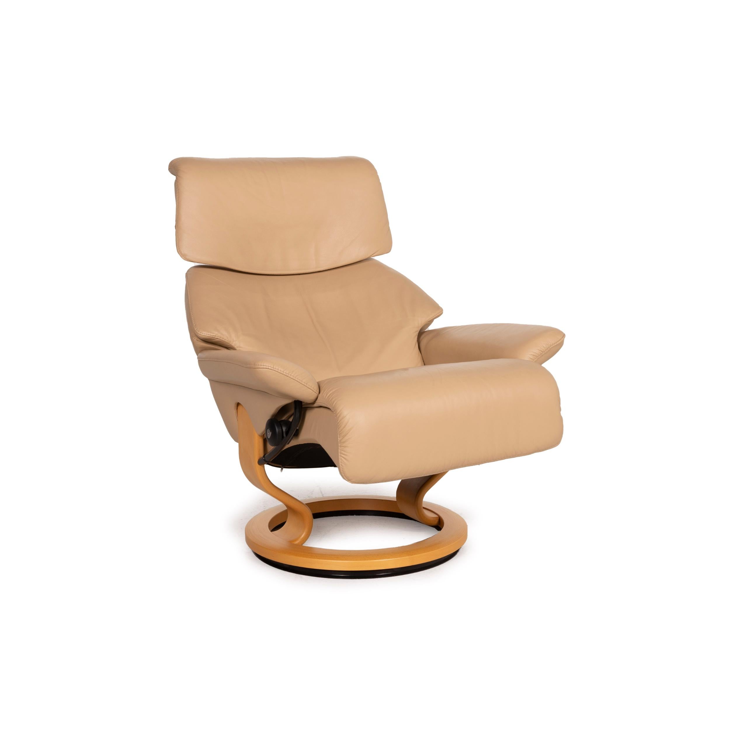 Stressless Dream Leather Armchair Beige Incl 3
