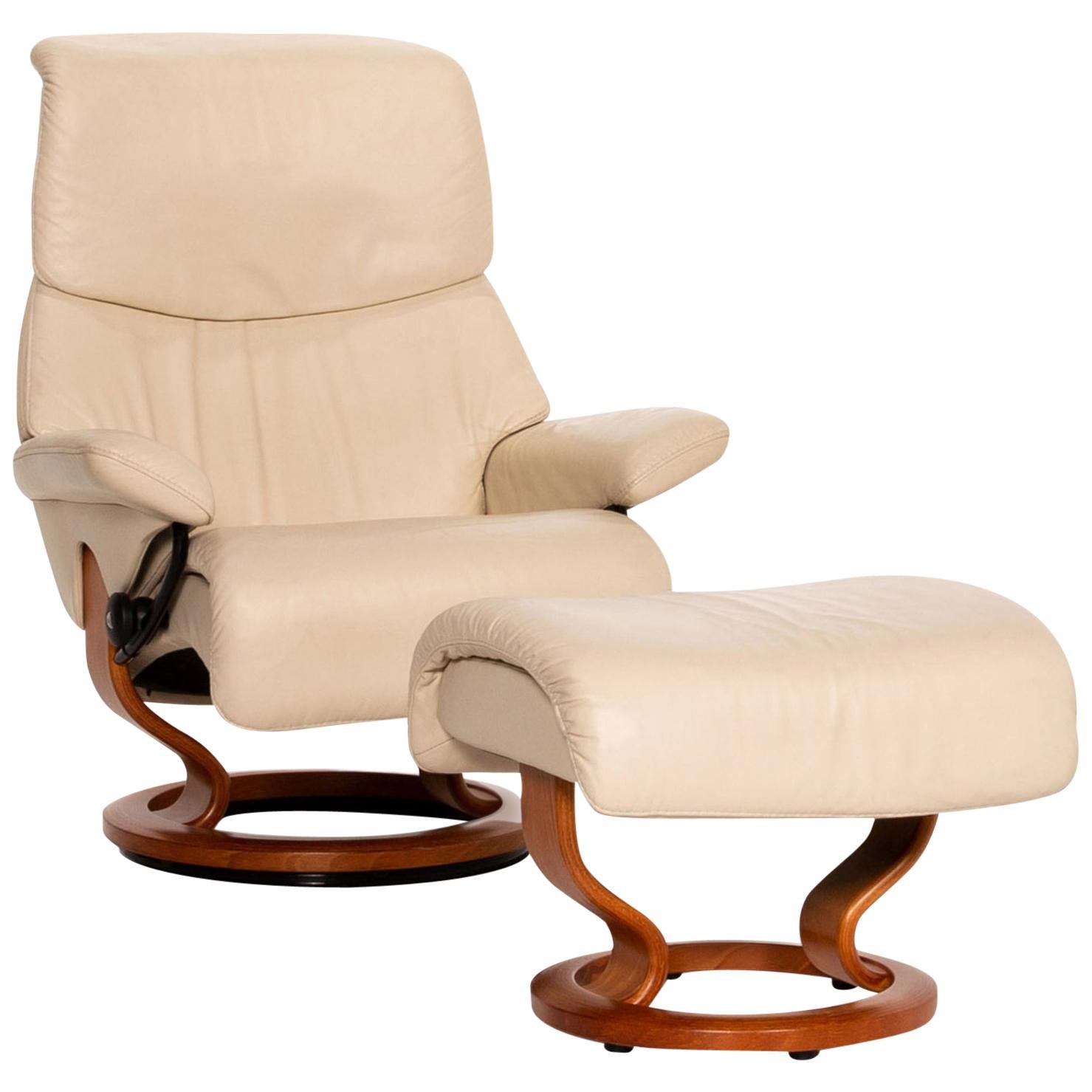 Stressless Dream Ledersessel Inkl. Hocker Creme Entspannungsfunktion