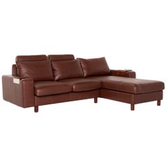 Stressless E 200 Leather Corner Sofa Brown Function Couch