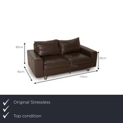 Stressless E 200 Leather Sofa Brown Two Seater Couch